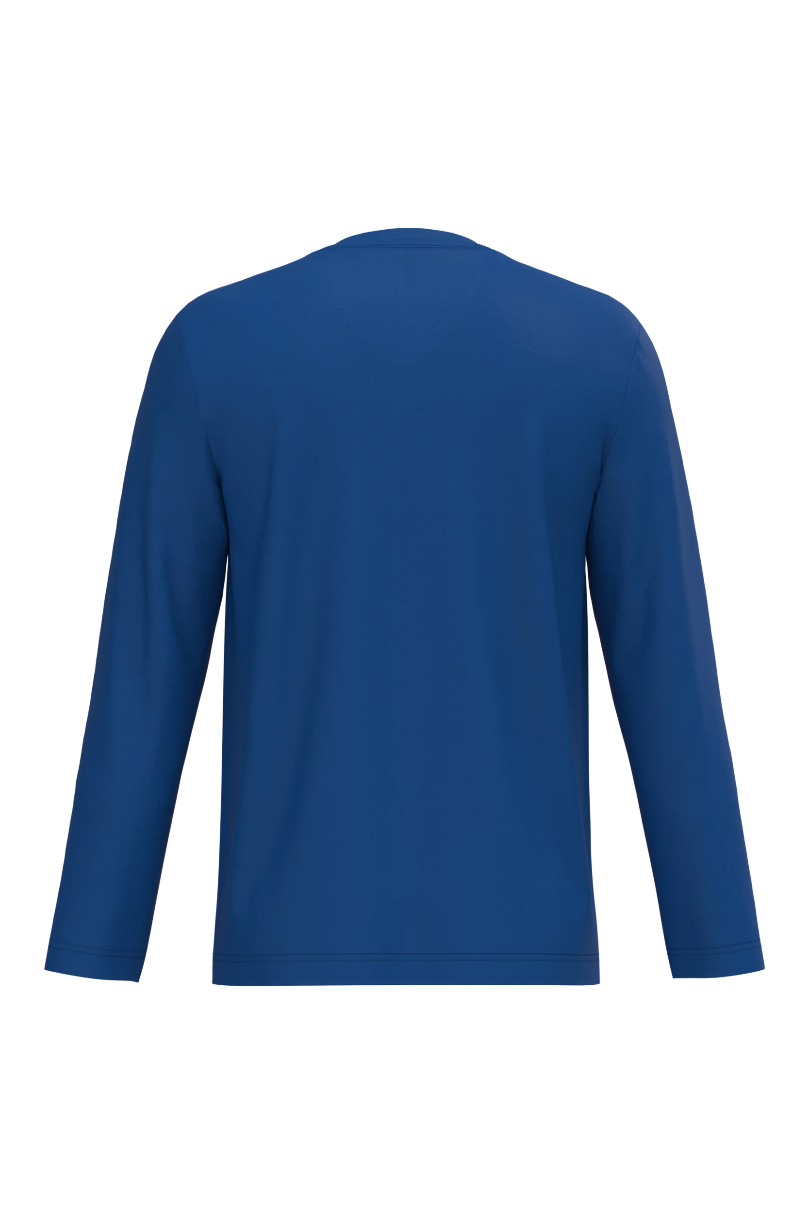 T-shirt col v manches longues bleu