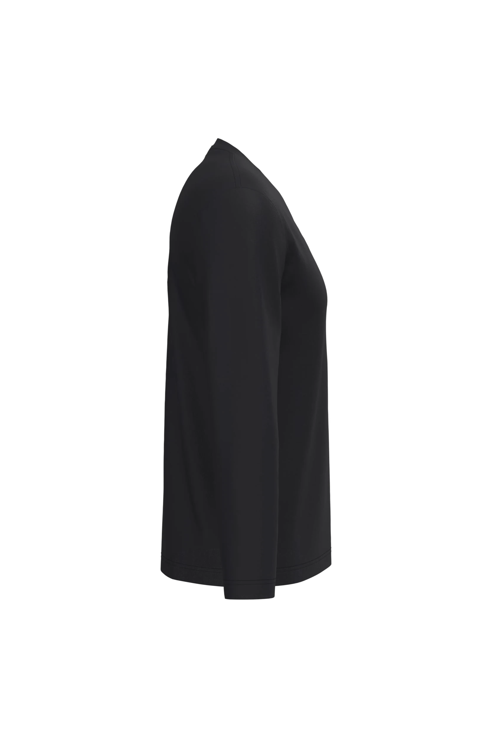 T-shirt col v manches longues noir