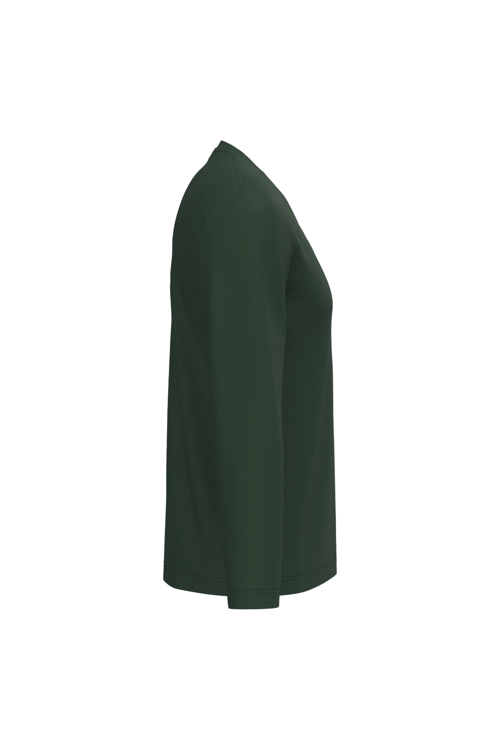 T-shirt col v manches longues vert forêt