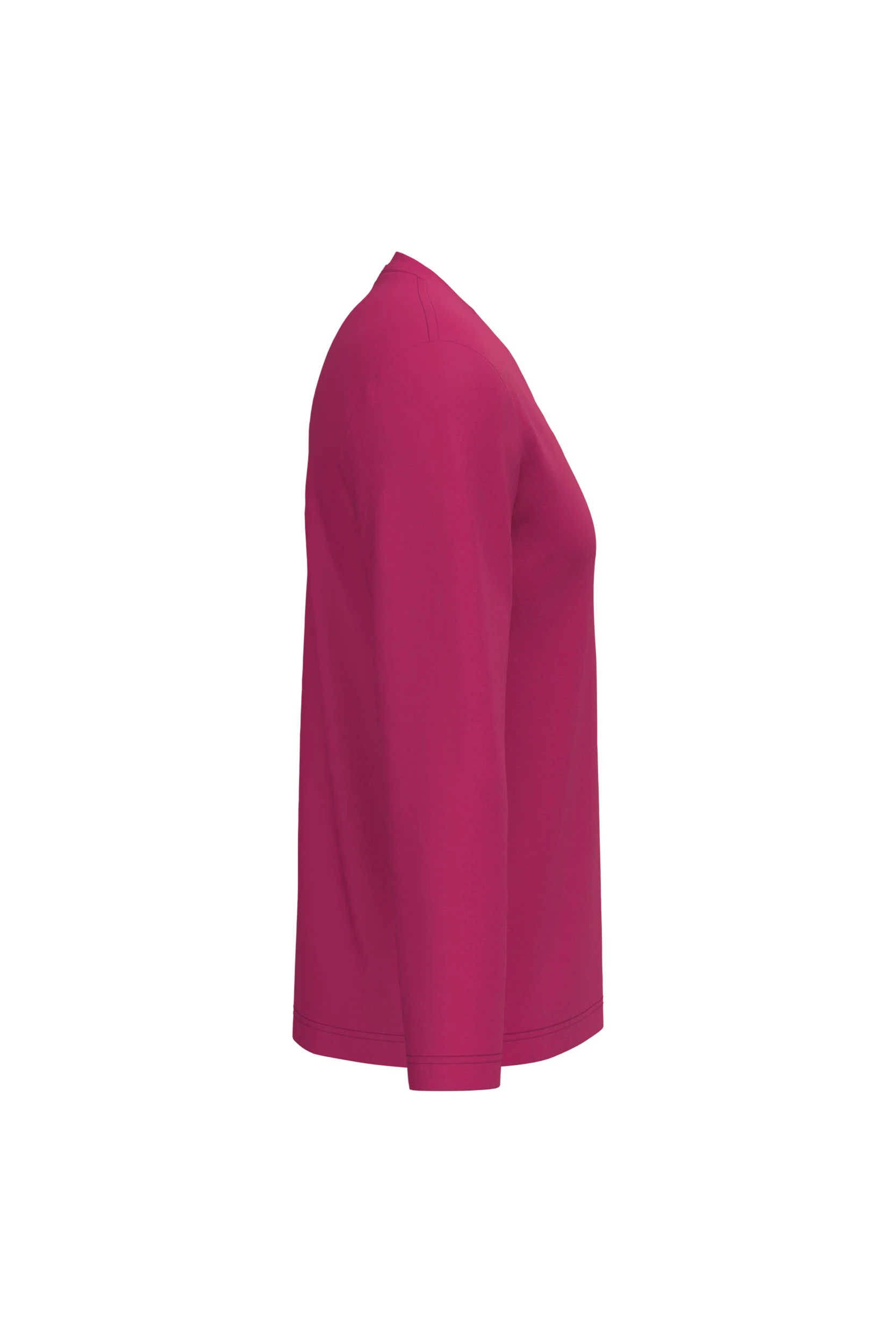 T-shirt col v manches longues fuchsia