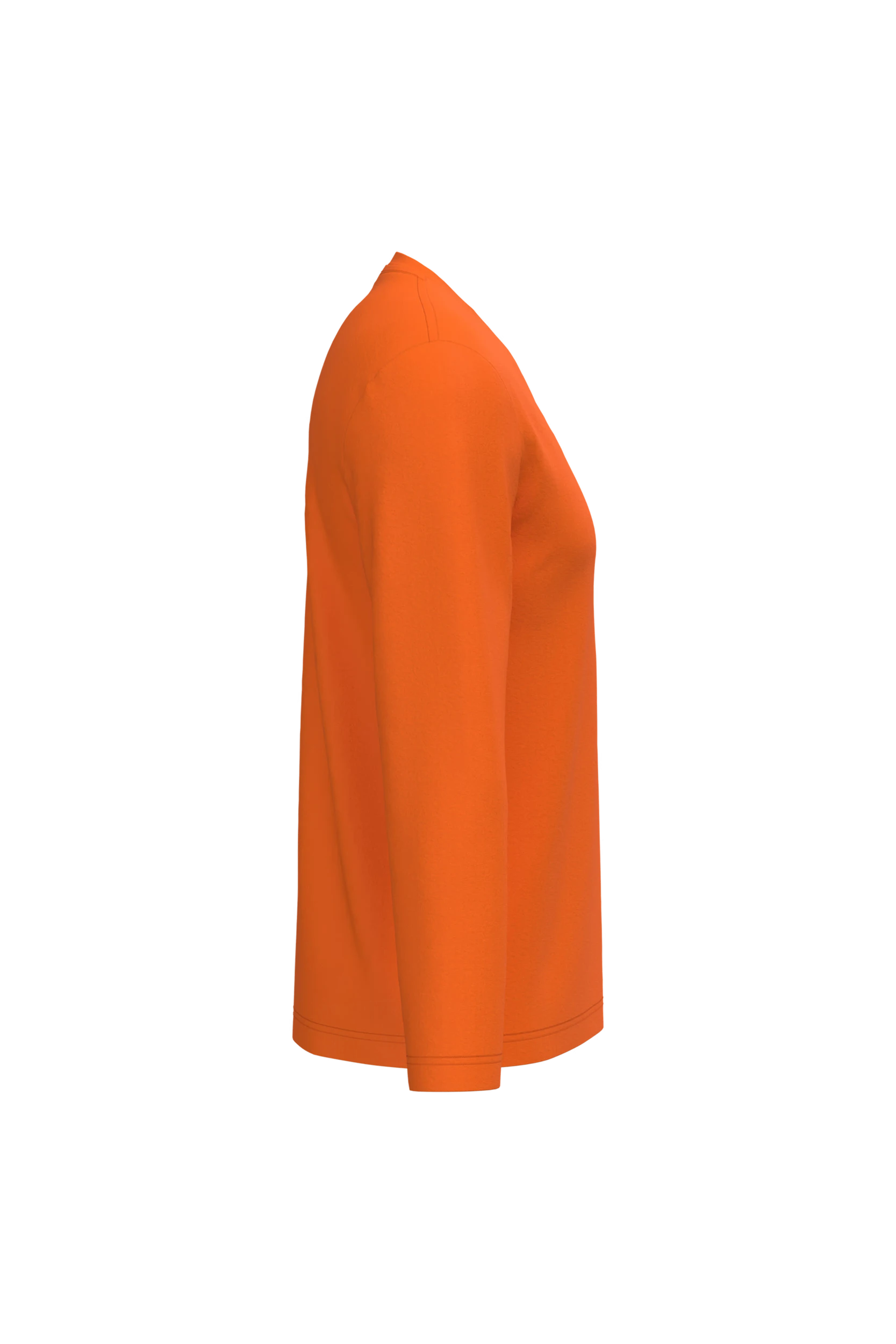T-shirt col v manches longues orange