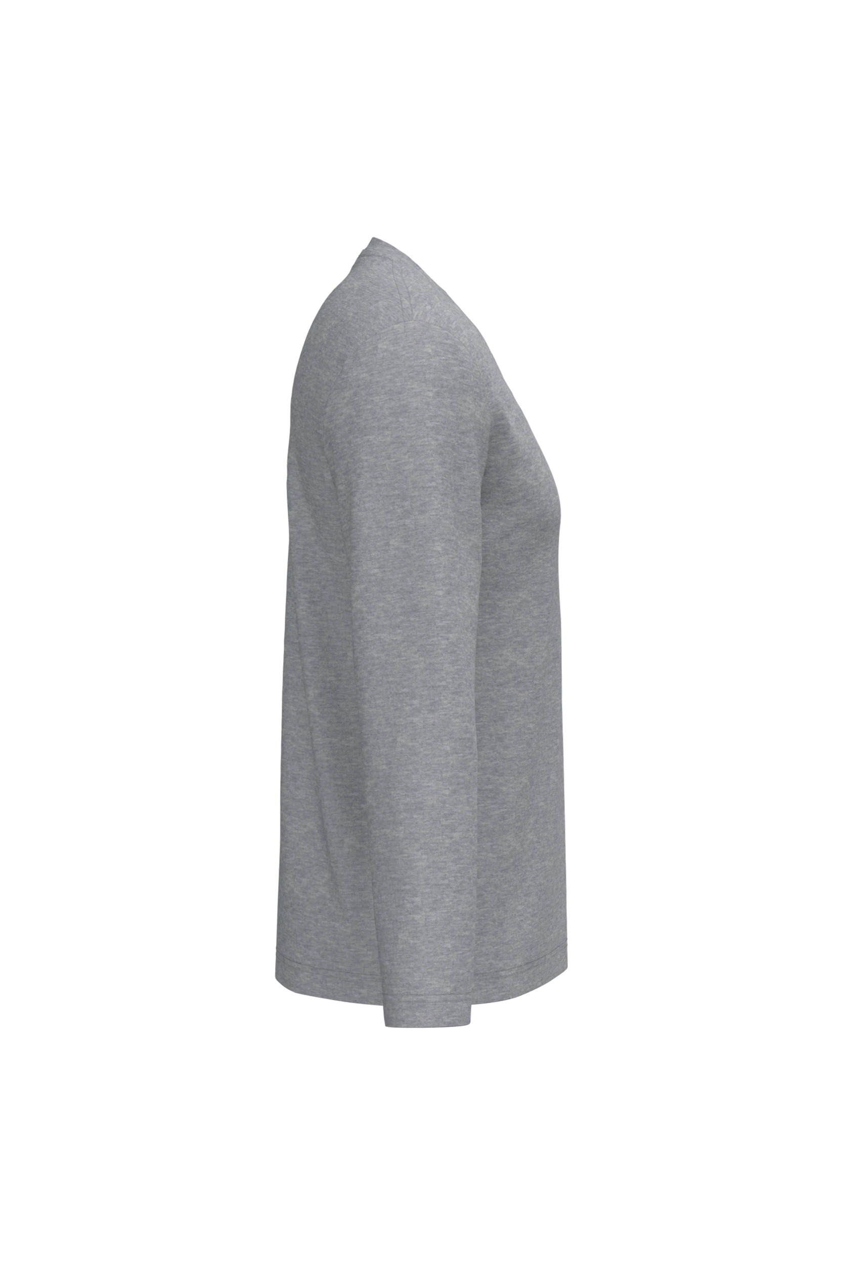 T-shirt col v manches longues gris