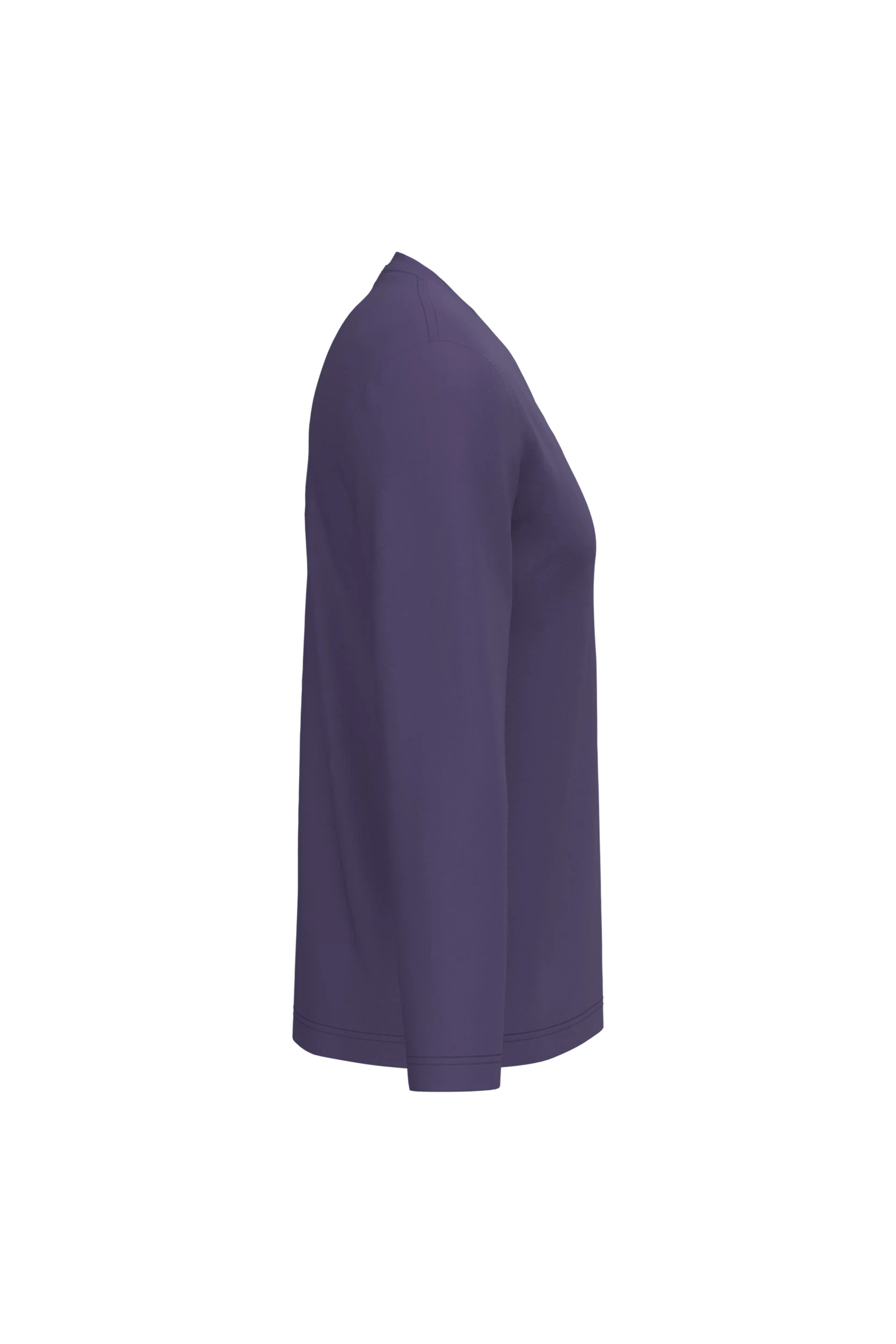 T-shirt col v manches longues violet