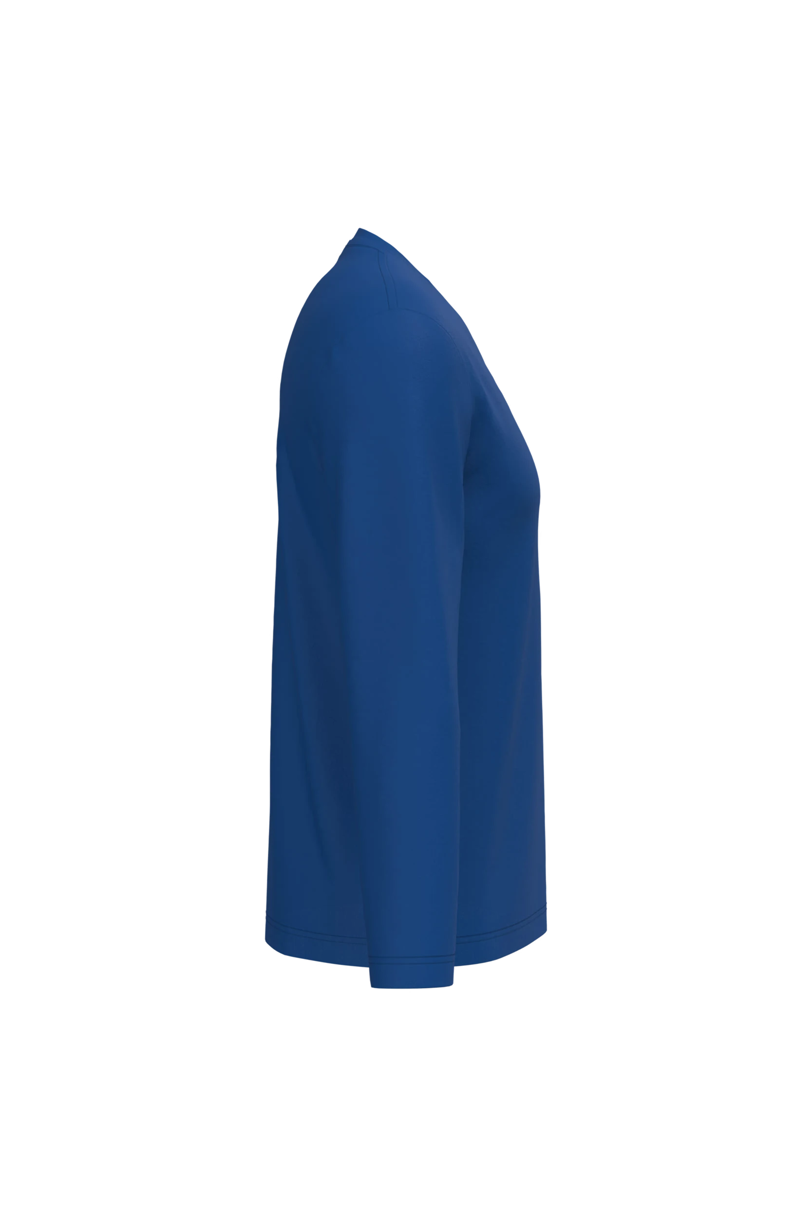 T-shirt col v manches longues bleu