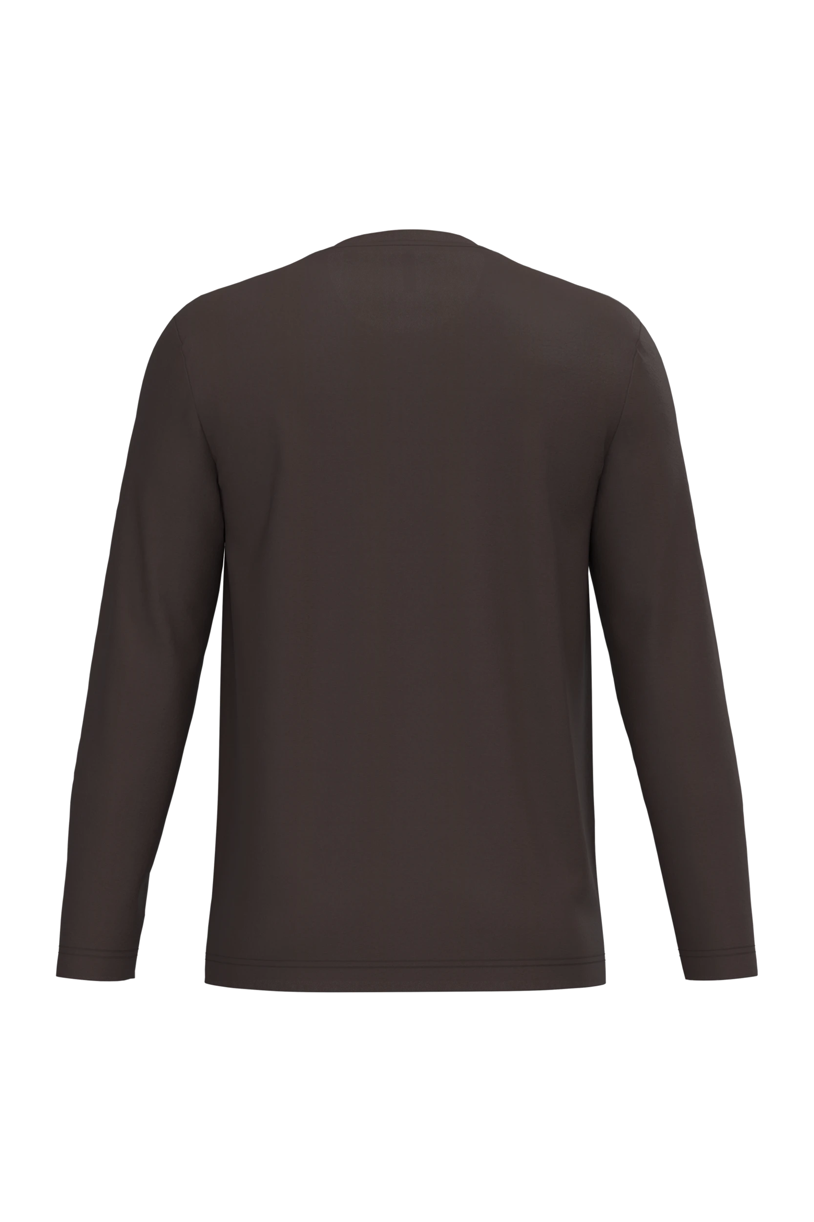 T-shirt col rond manches longues chocolat