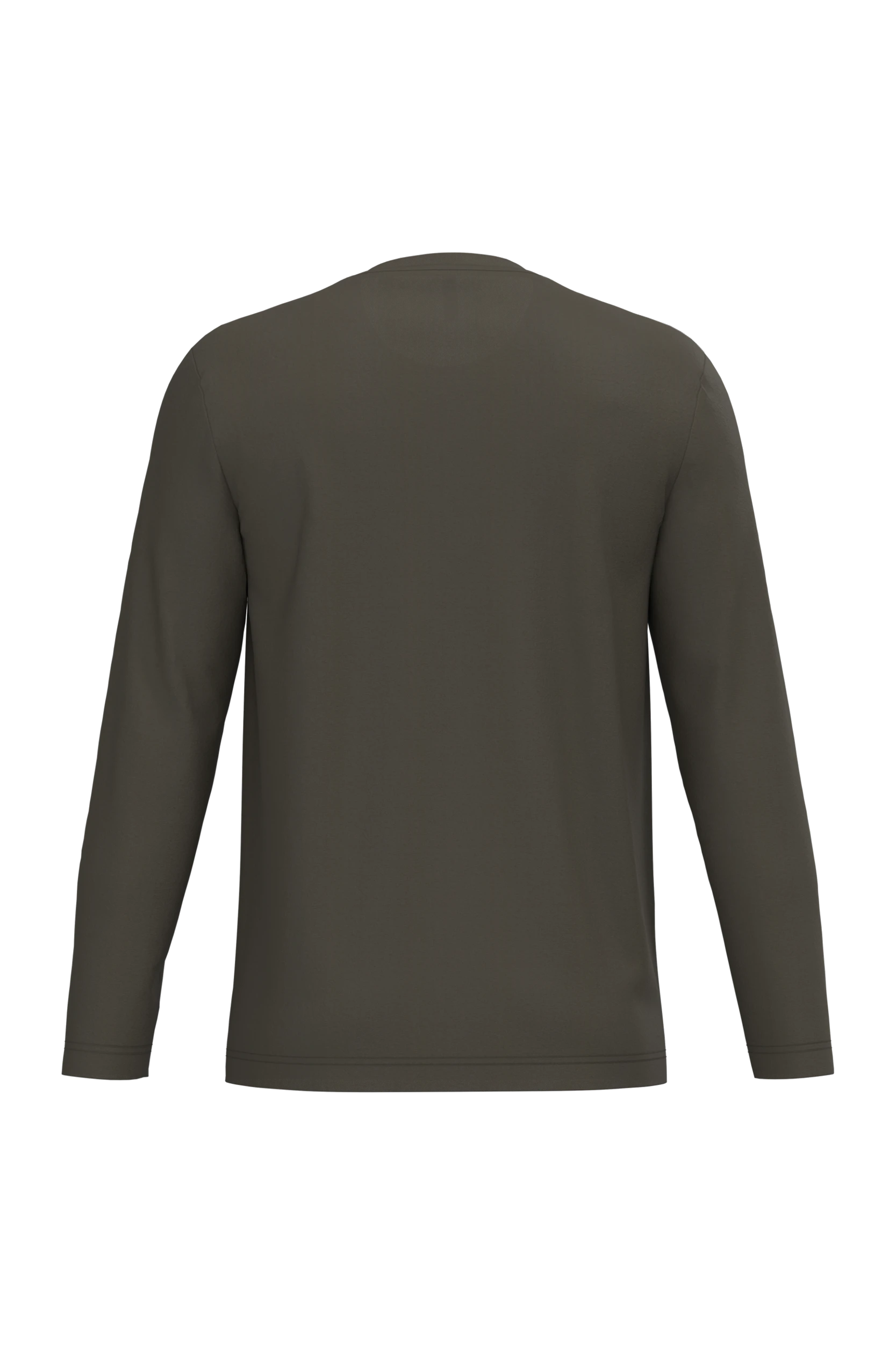 T-shirt col rond manches longues kaki