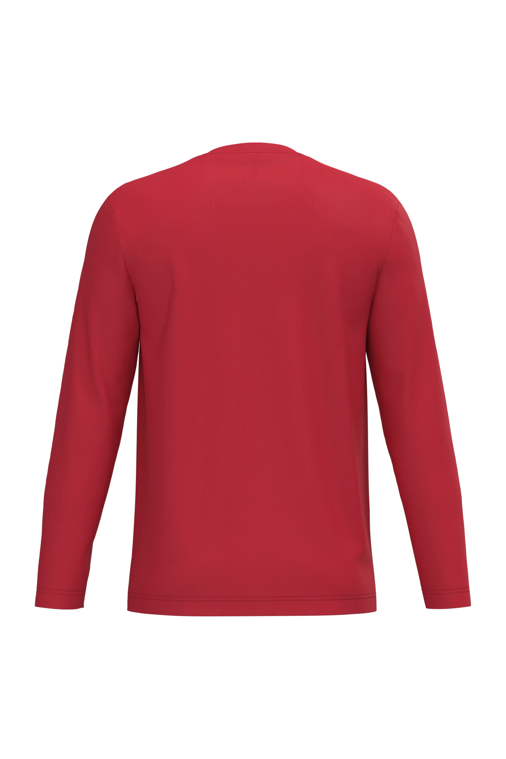 T-shirt col rond manches longues rouge