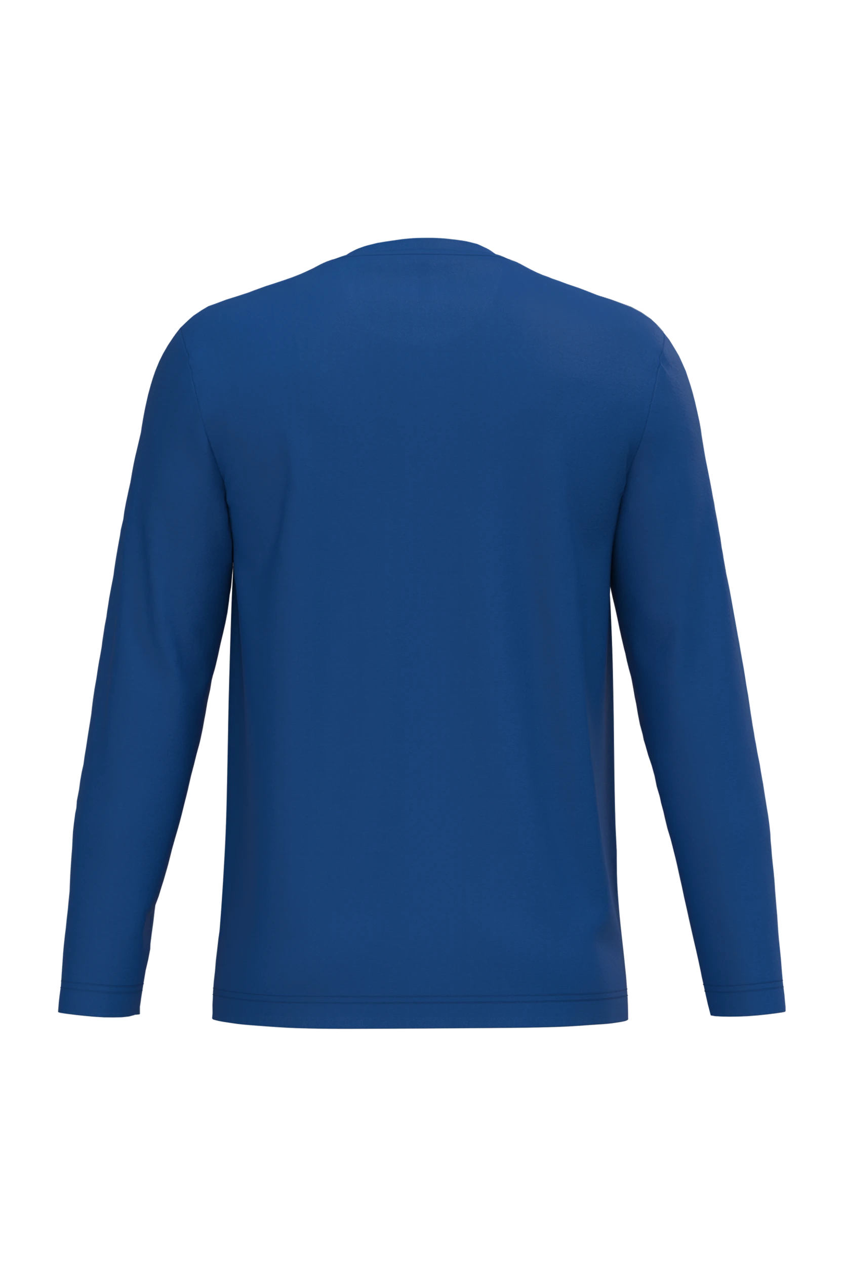 T-shirt col rond manches longues bleu