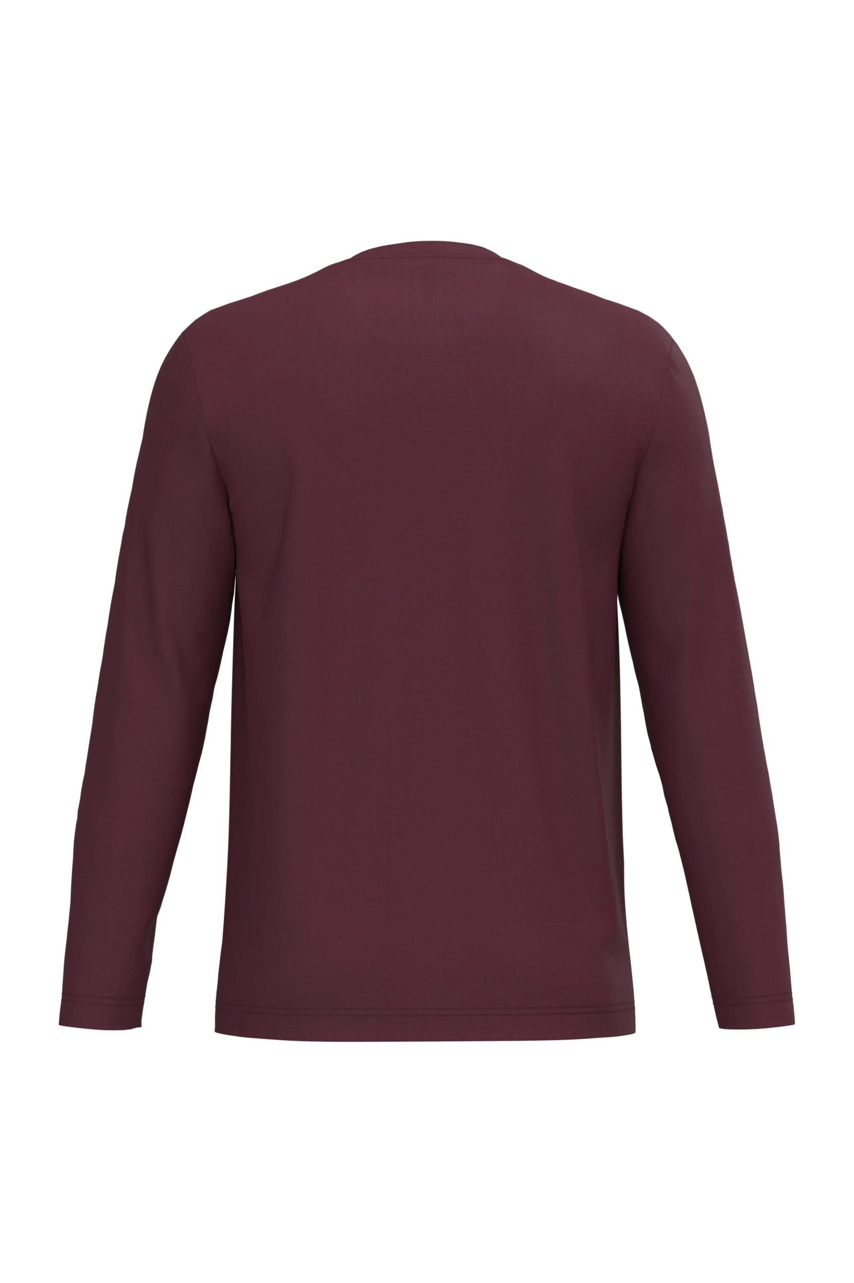 T-shirt col rond manches longues bordeaux