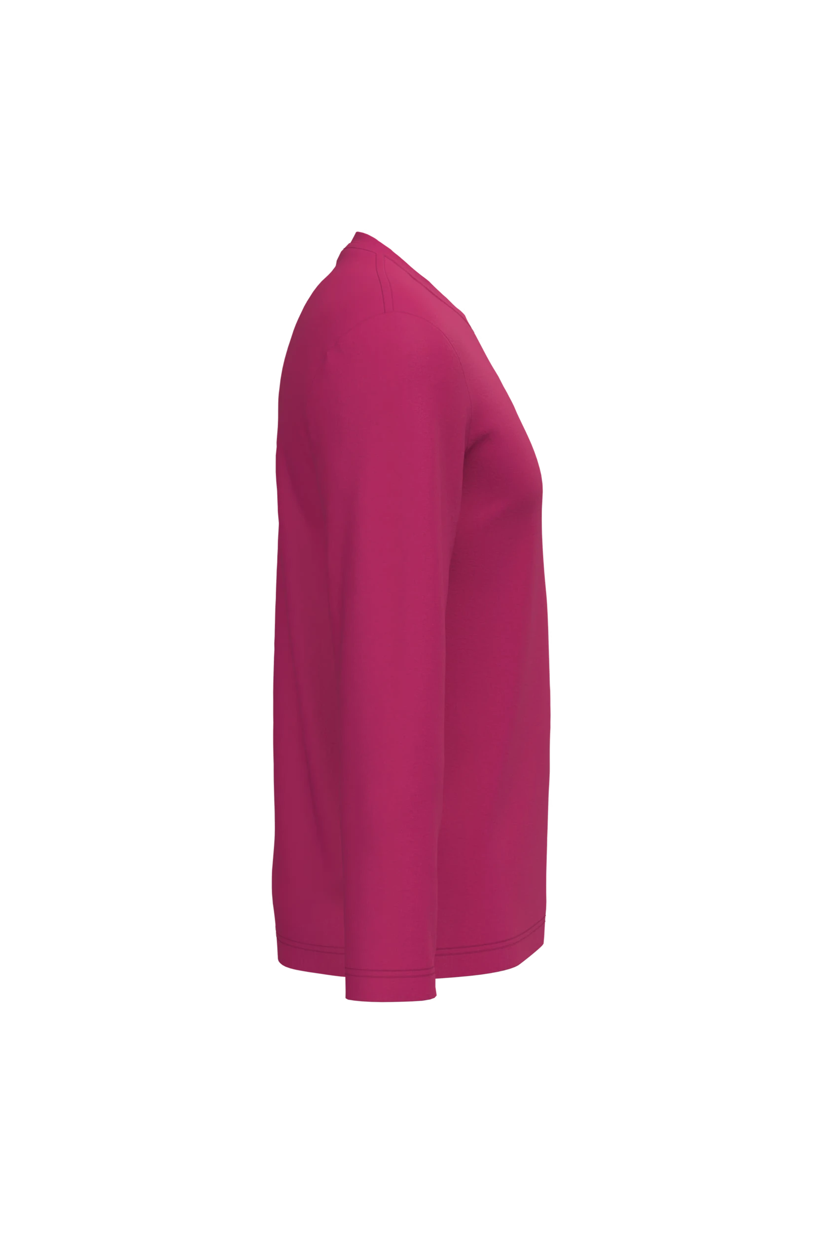 T-shirt col rond manches longues fuchsia