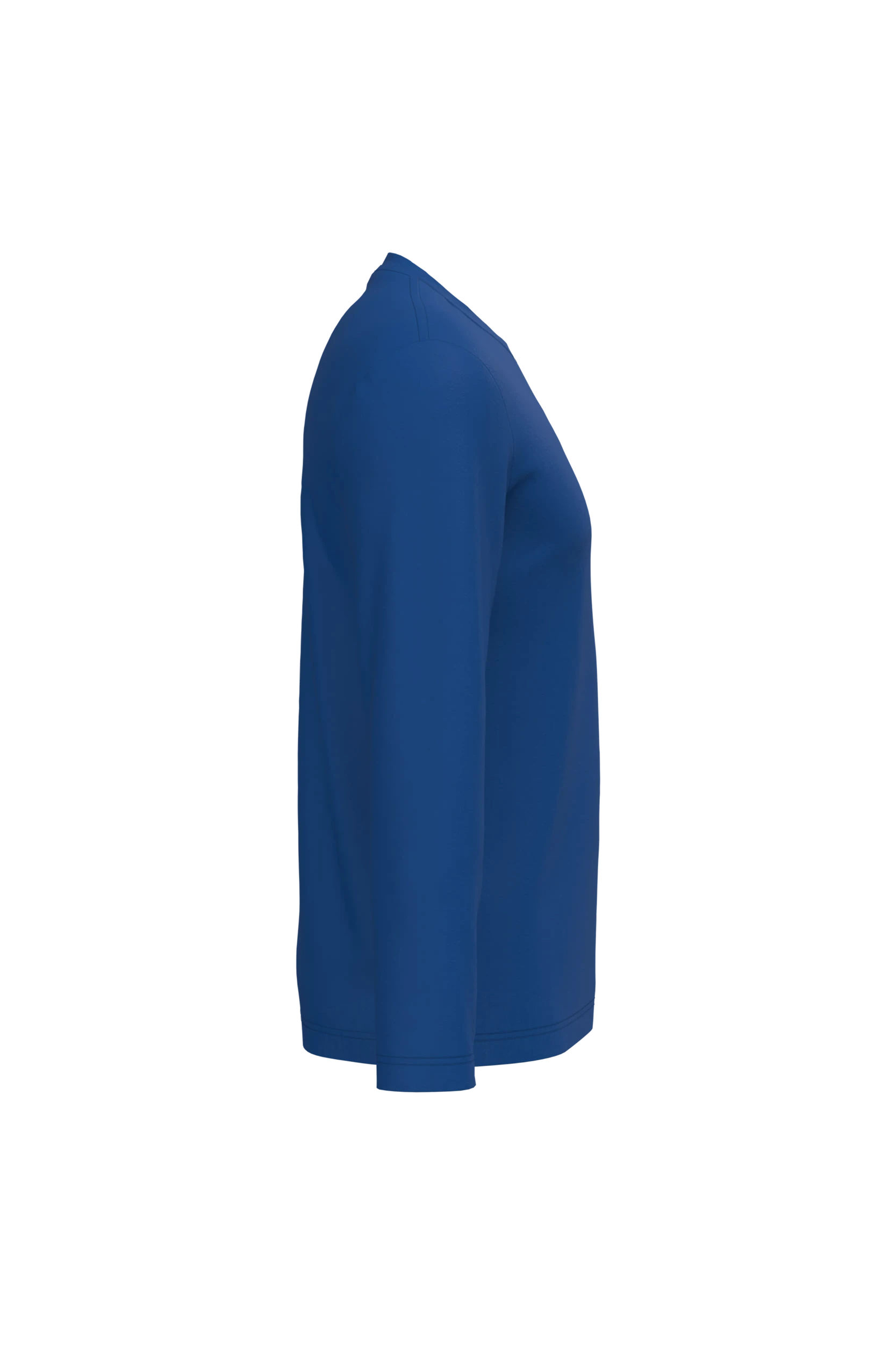 T-shirt col rond manches longues bleu