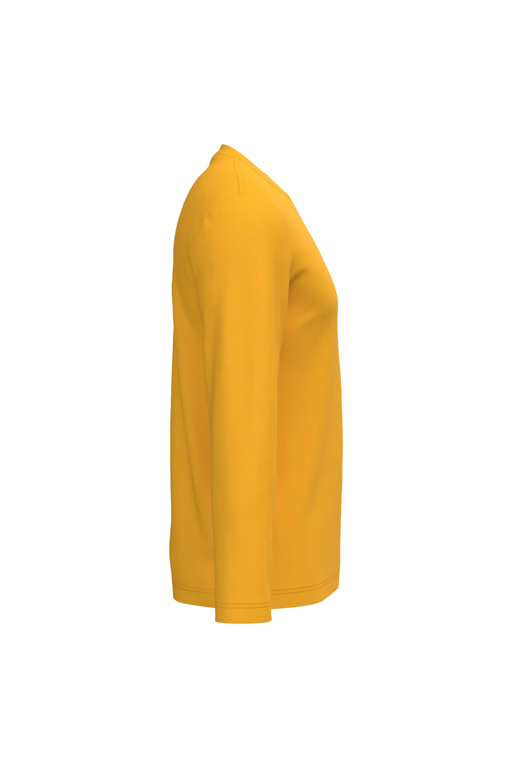 T-shirt col rond manches longues jaune