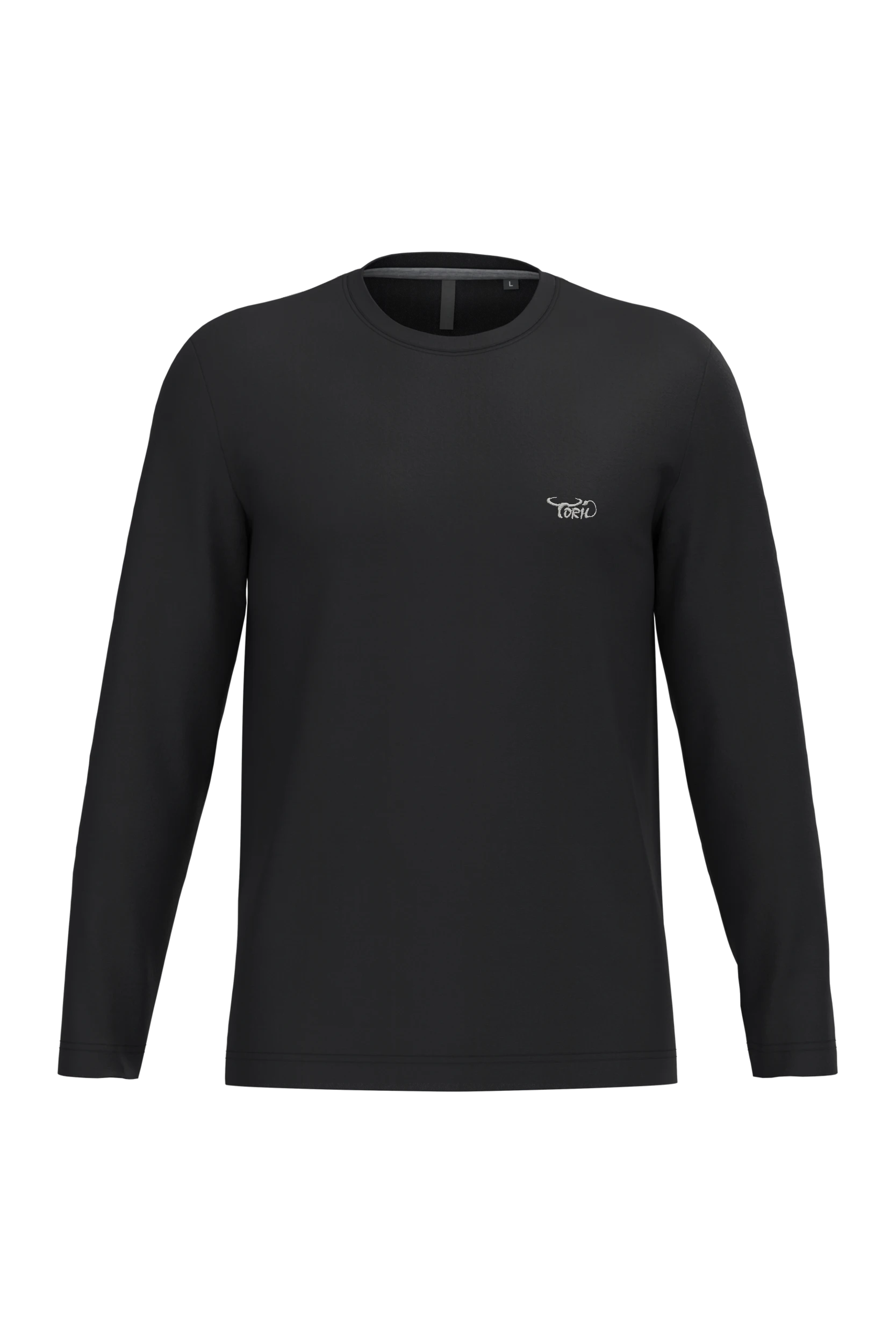 T-shirt col rond manches longues noir