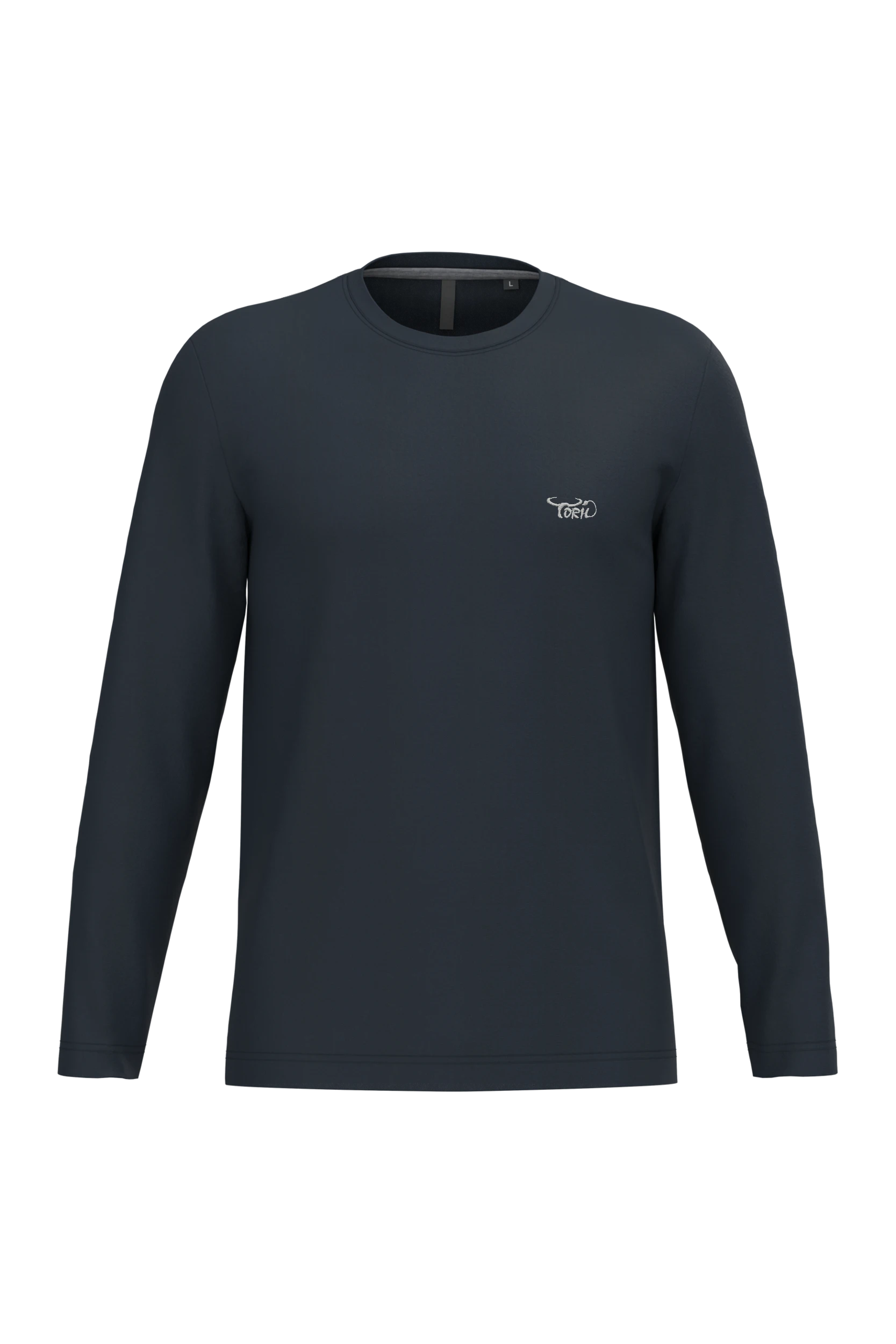 T-shirt col rond manches longues marine