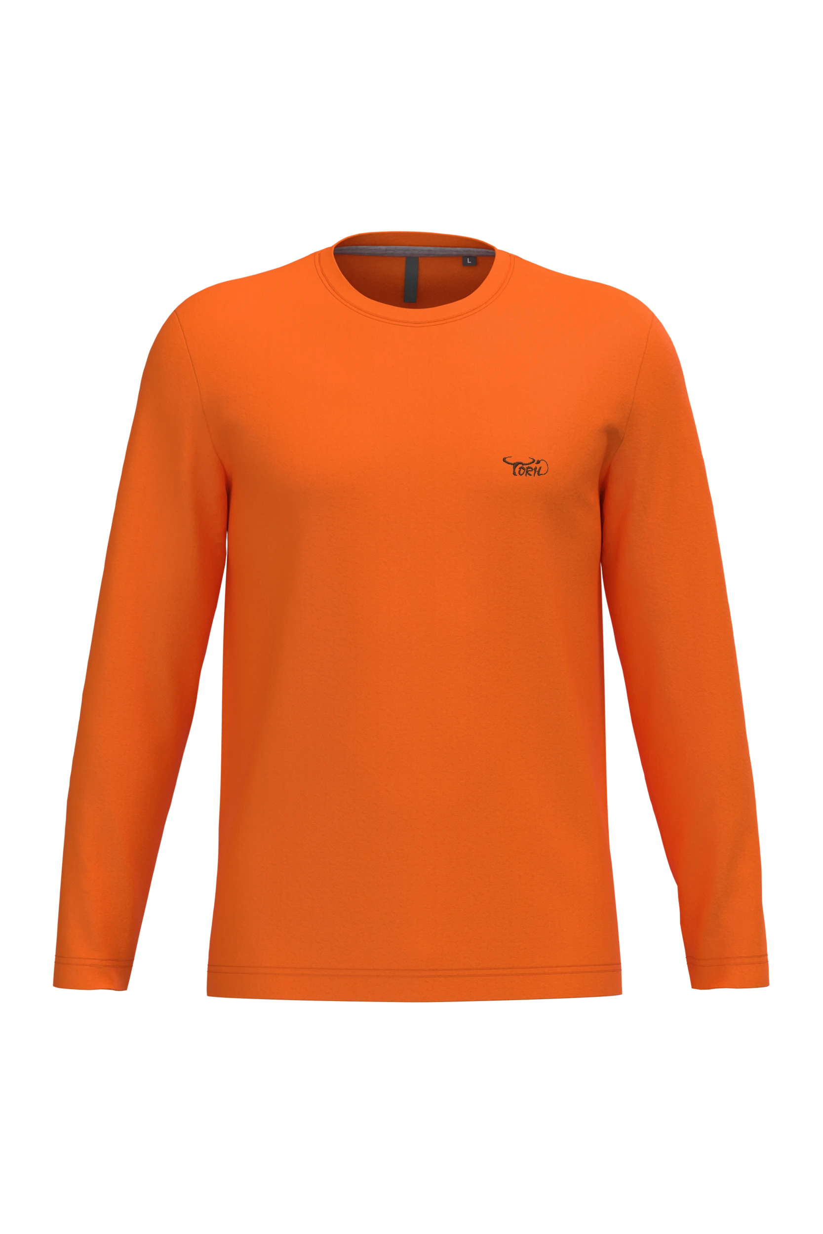 T-shirt col rond manches longues orange