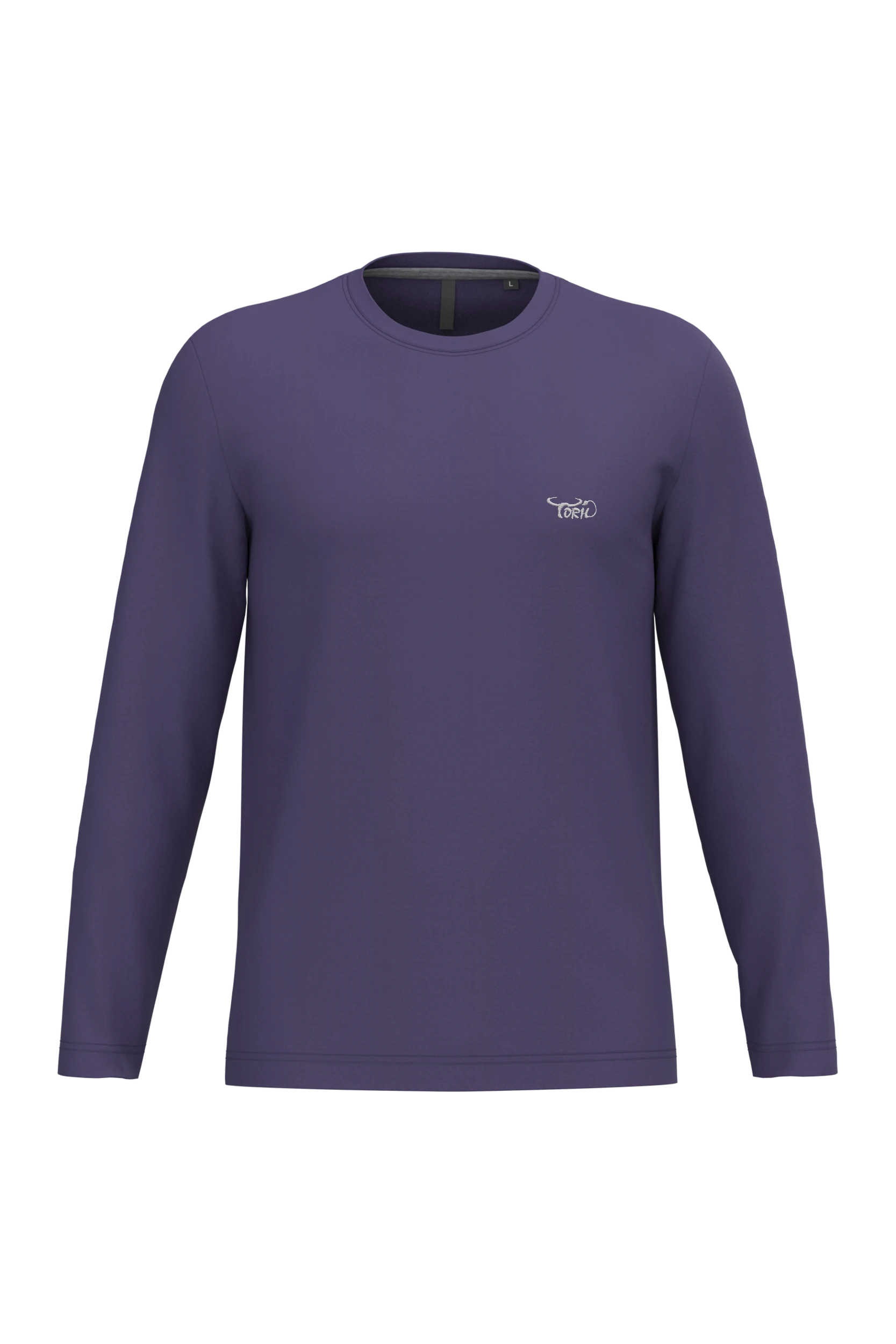T-shirt col rond manches longues violet