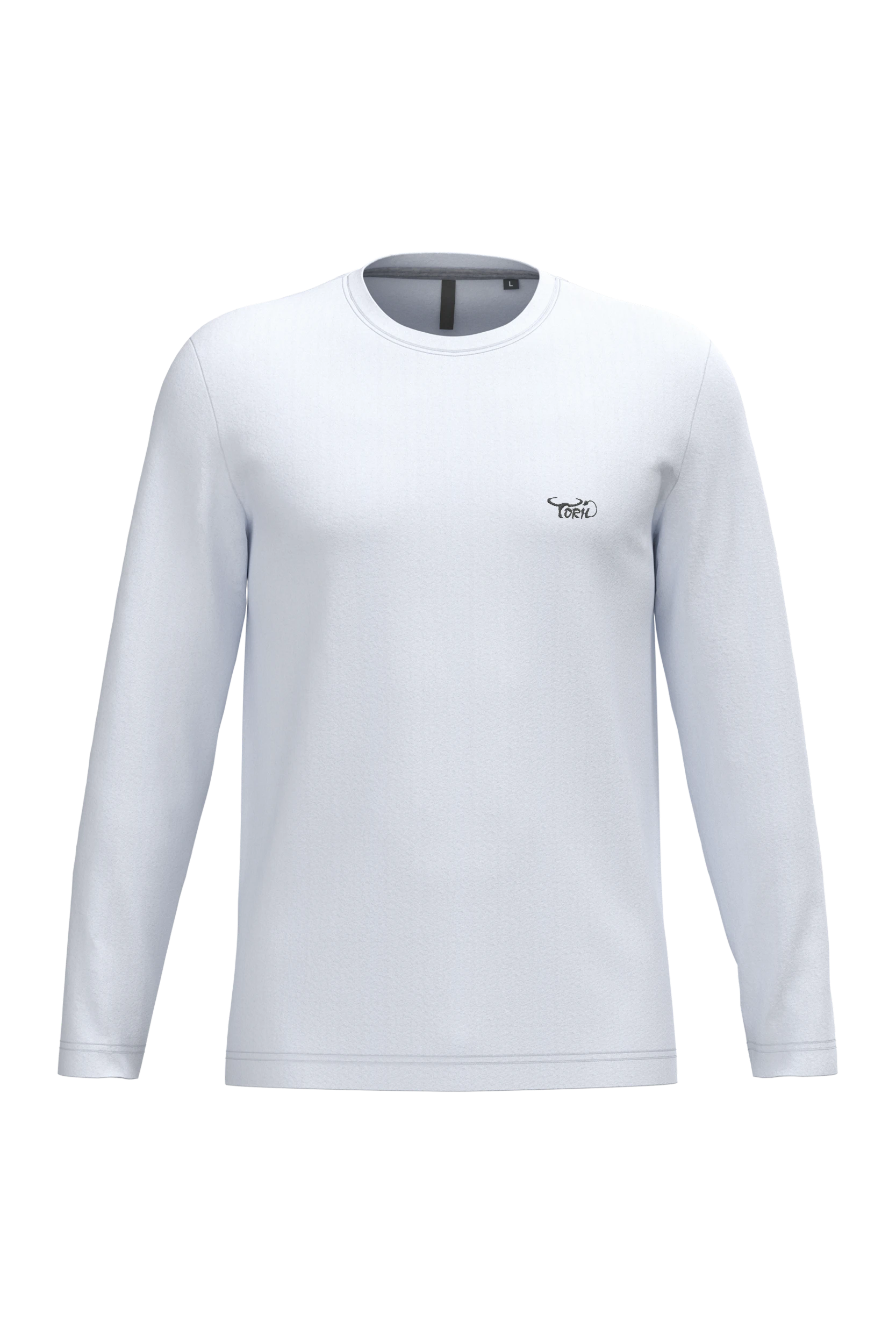 T-shirt col rond manches longues blanc