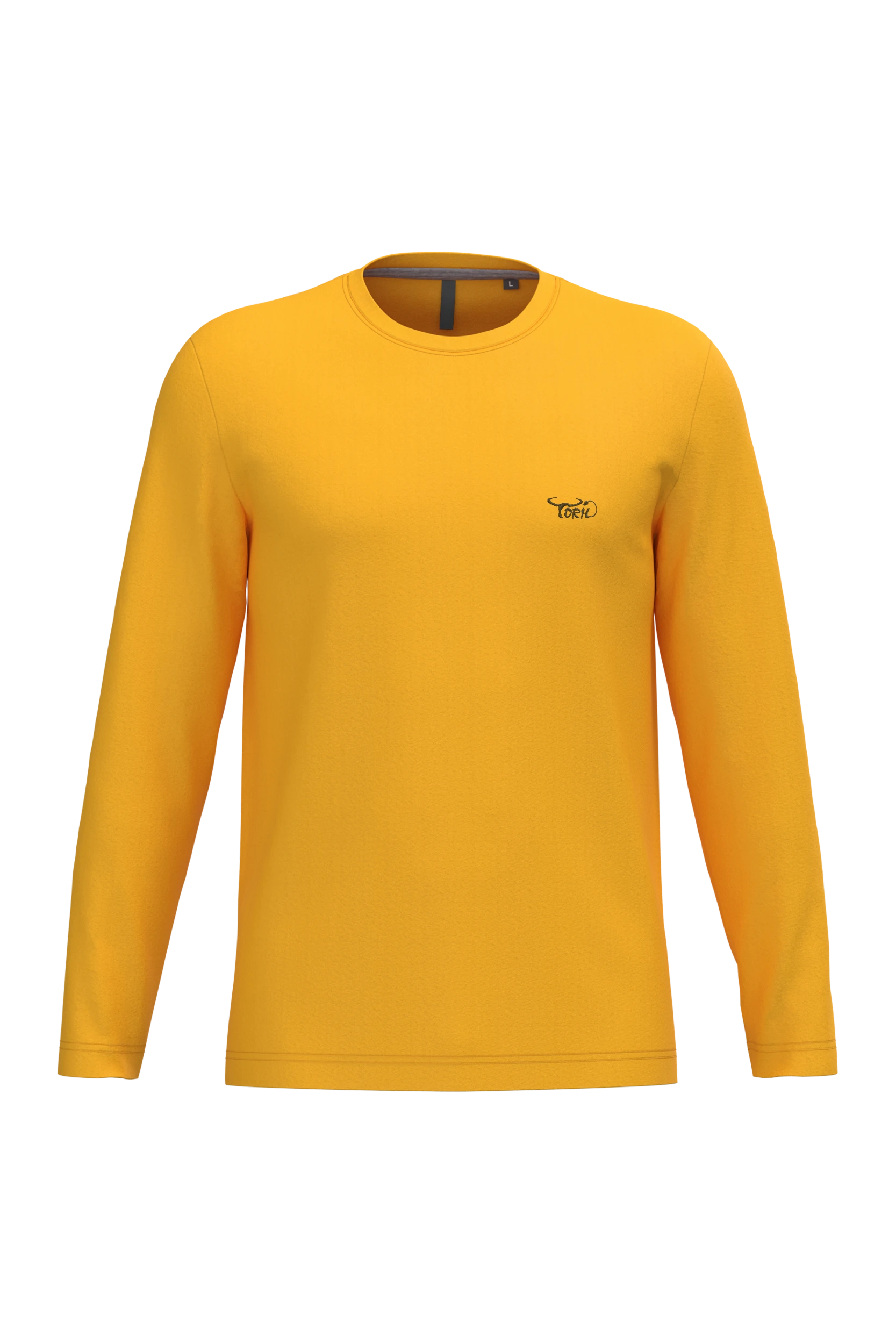 T-shirt col rond manches longues jaune