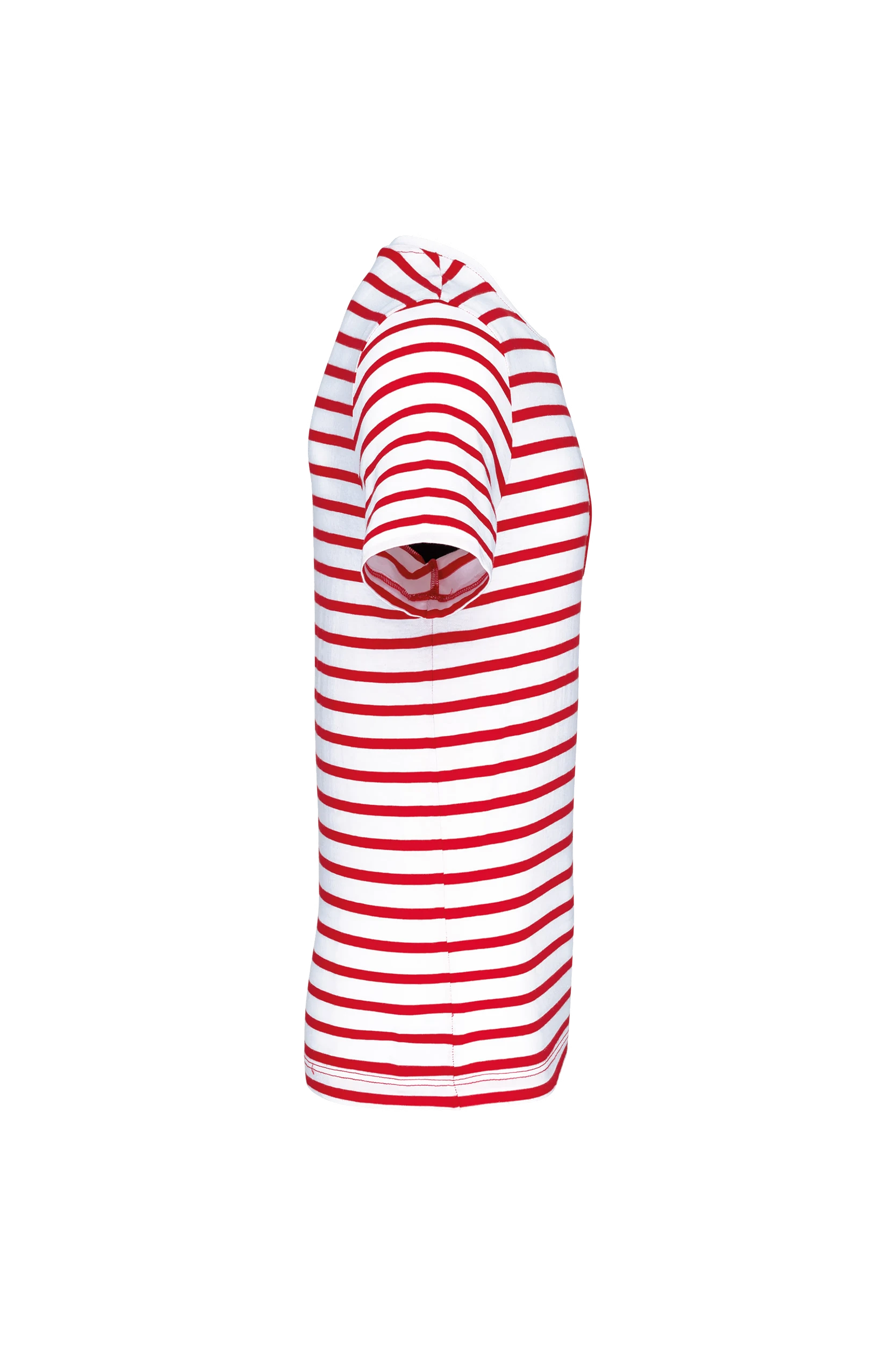 T-shirt rayé marin avec poche manches courtes rayures rouge