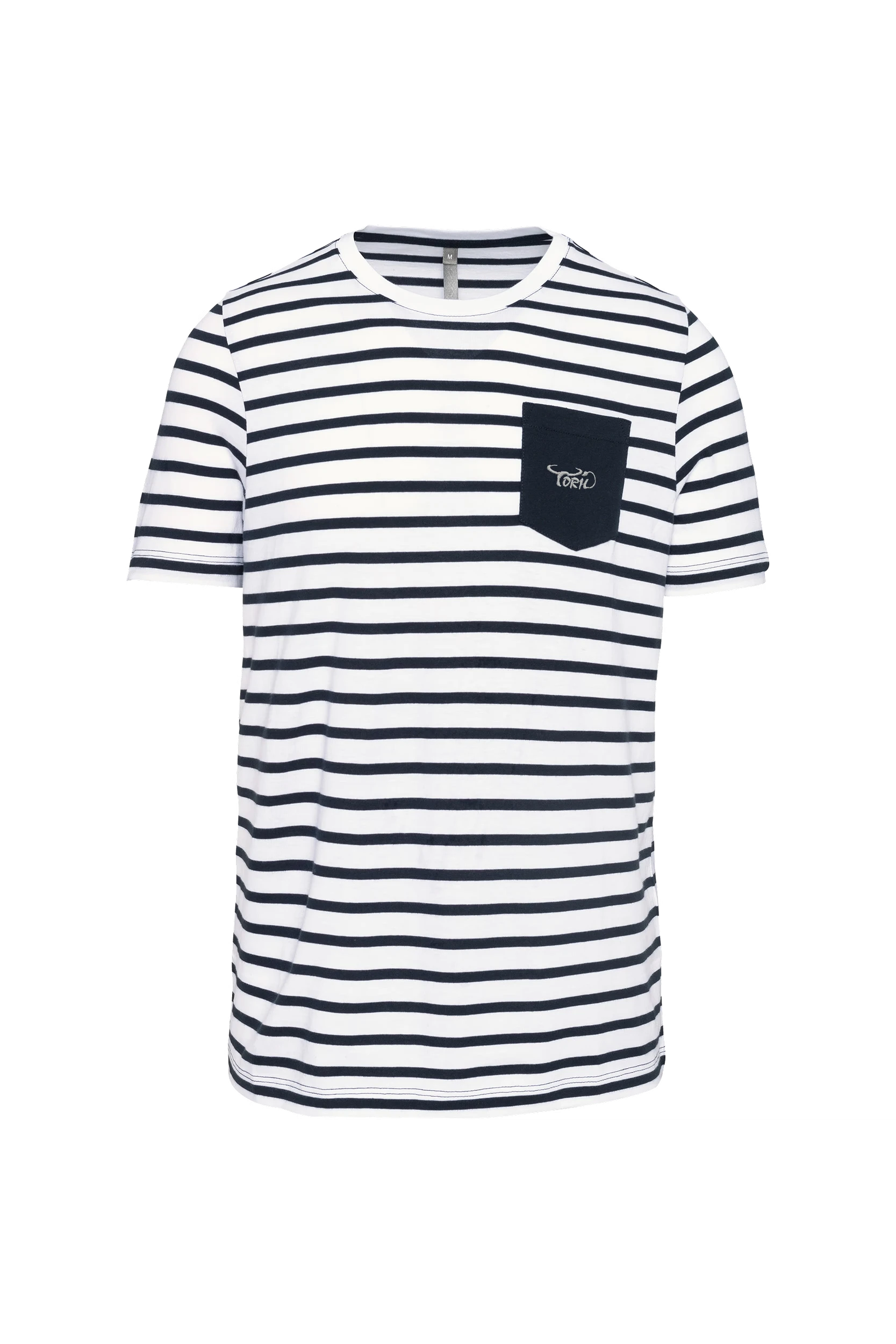 T-shirt rayé marin avec poche manches courtes rayures marine