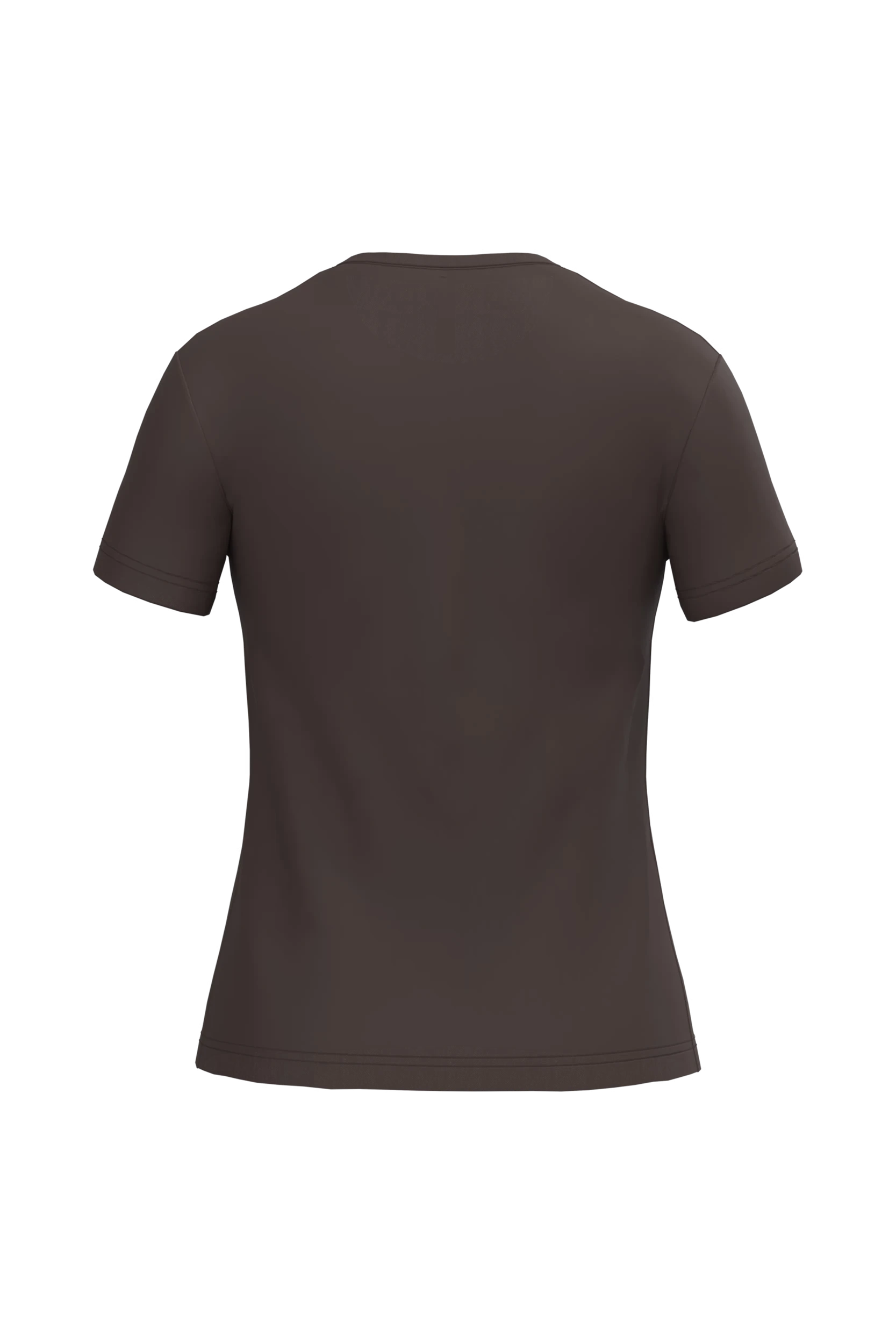 T-shirt col rond manches courtes chocolat