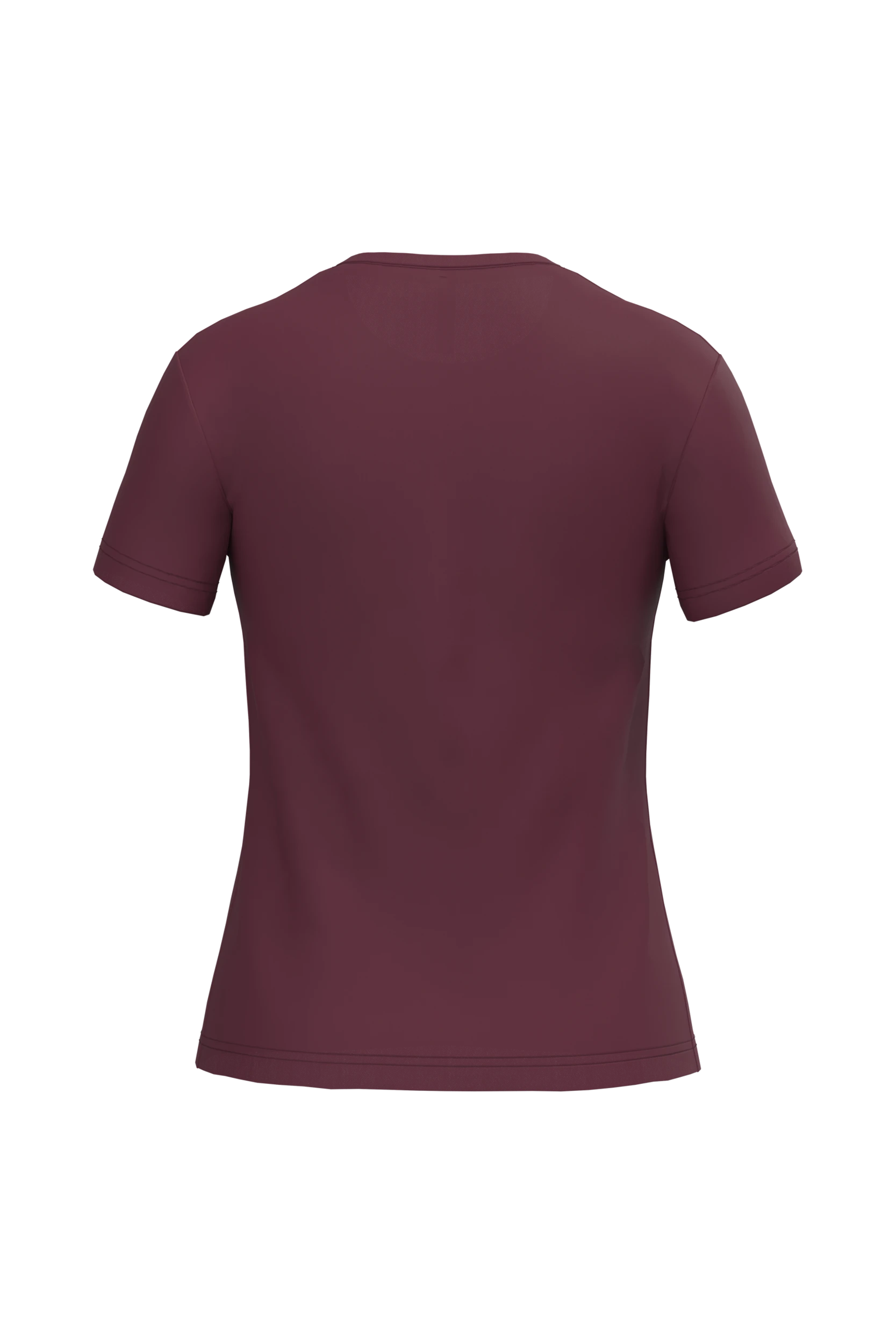 T-shirt col rond manches courtes bordeaux