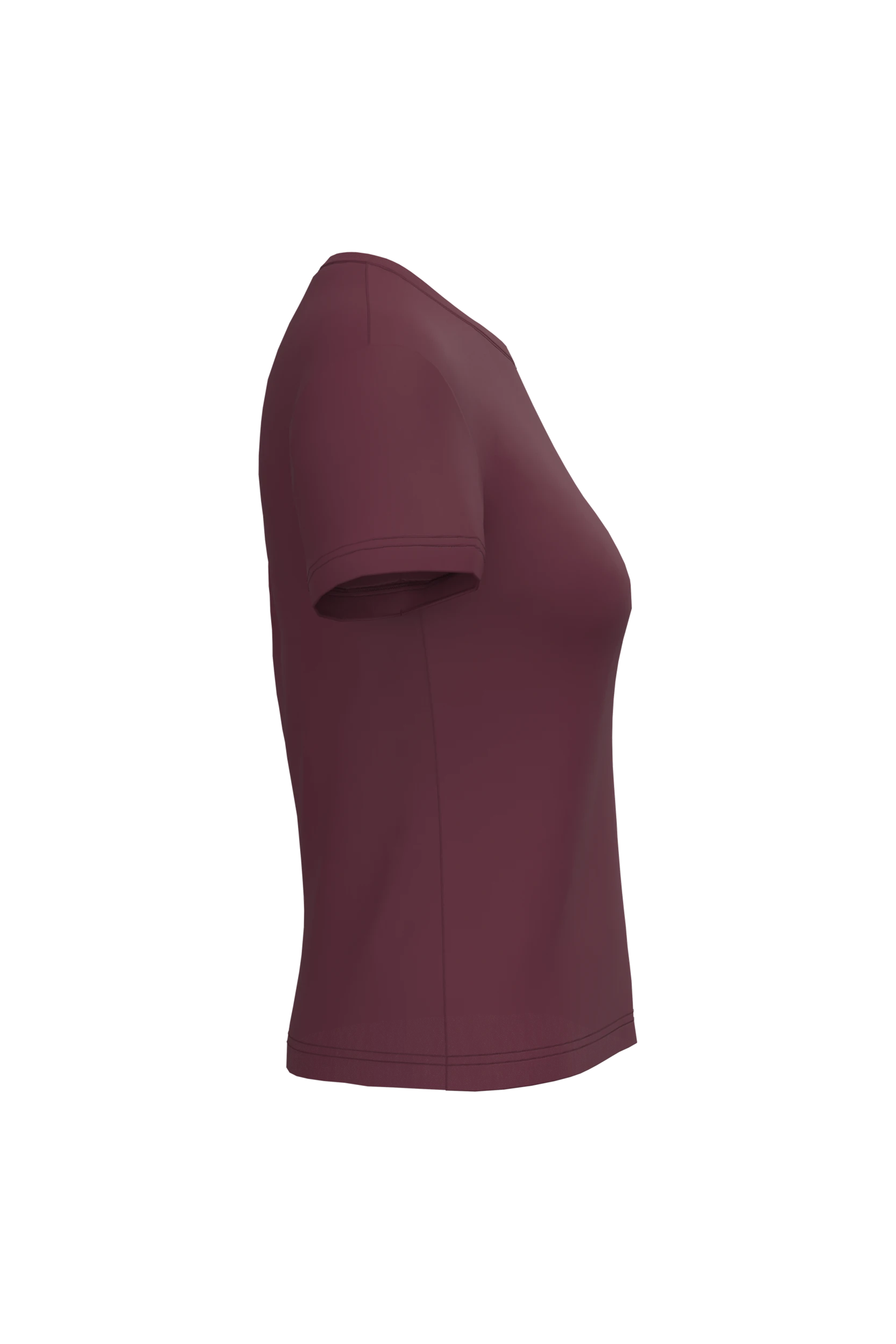 T-shirt col rond manches courtes bordeaux