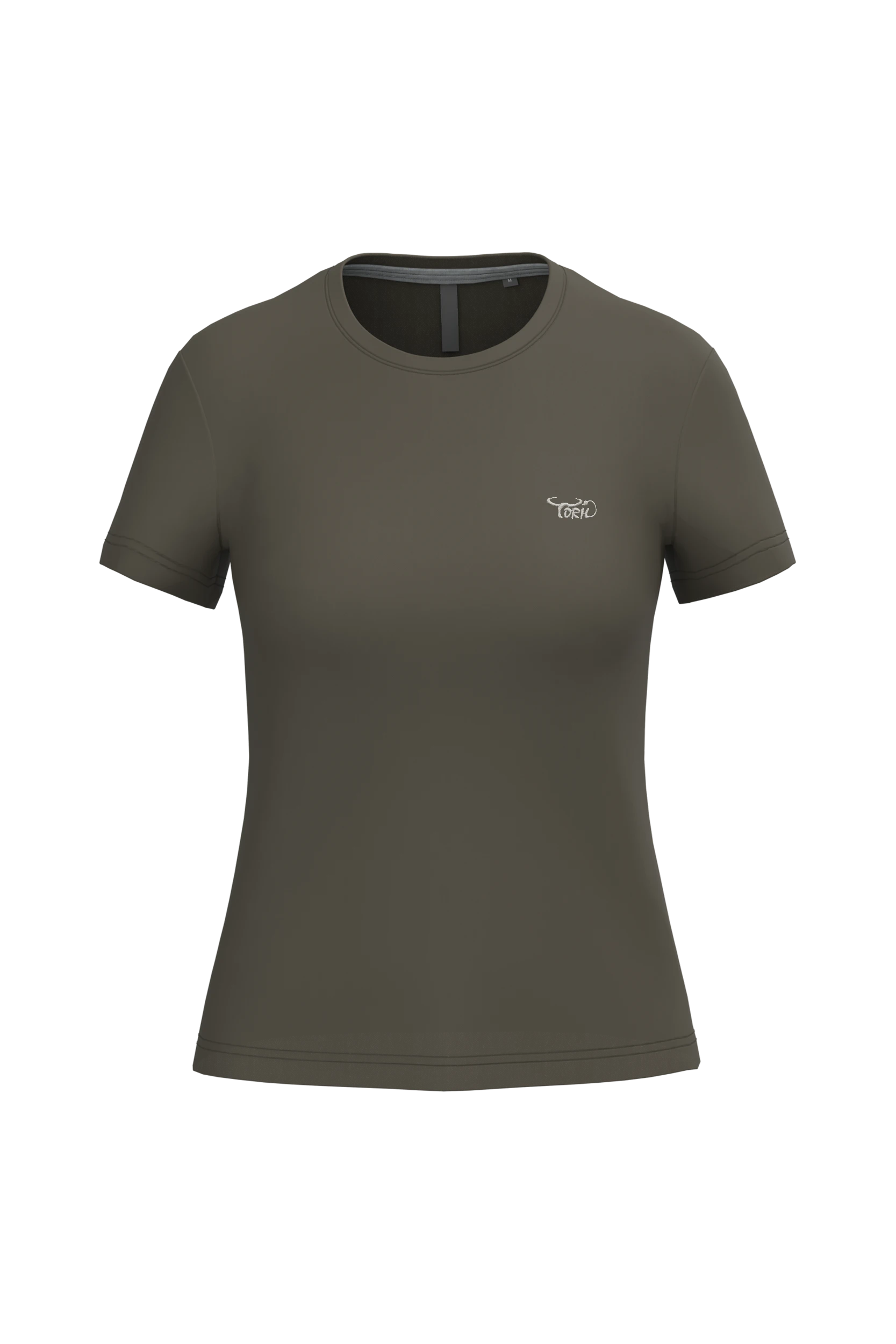T-shirt col rond manches courtes kaki