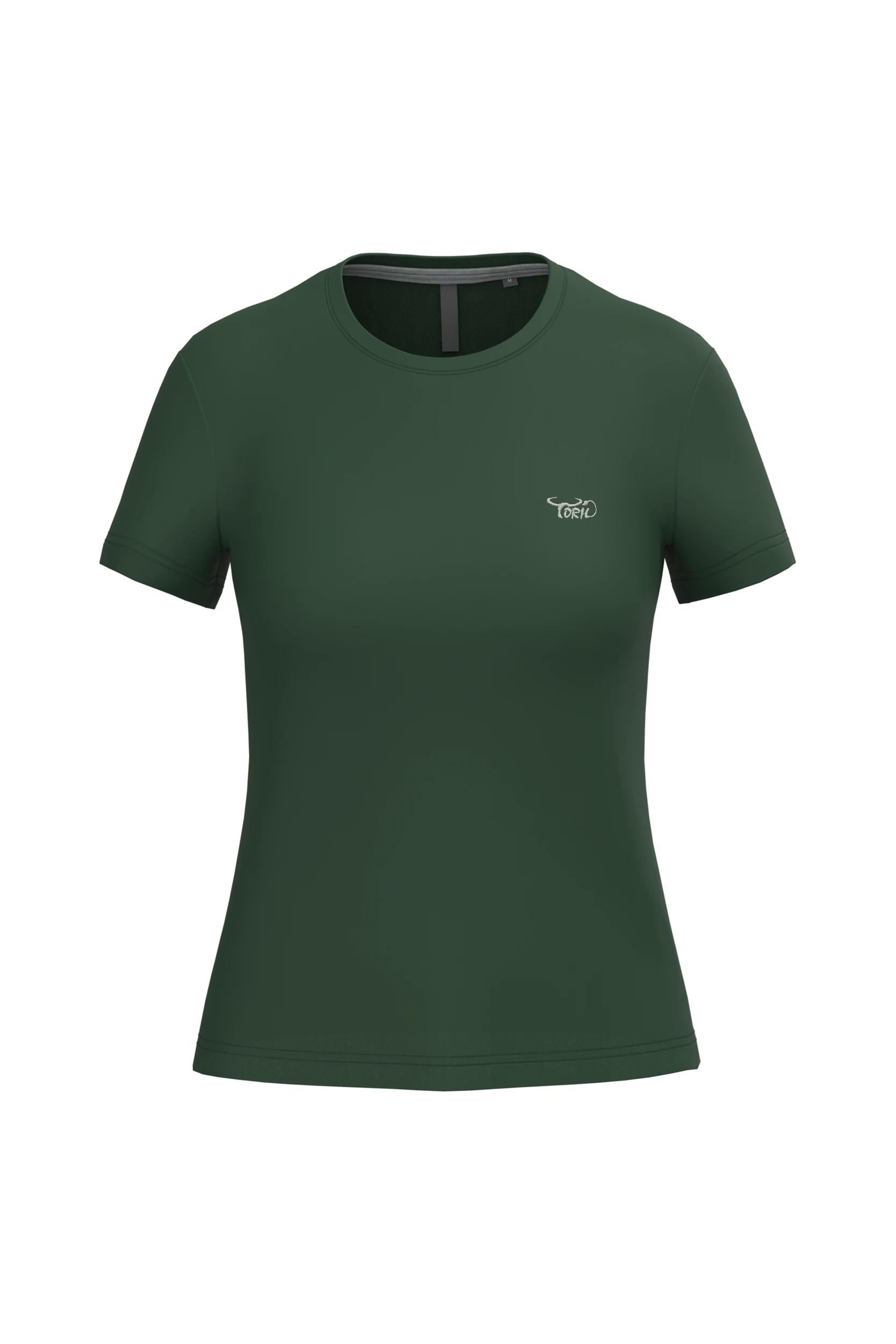 T-shirt col rond manches courtes vert forêt