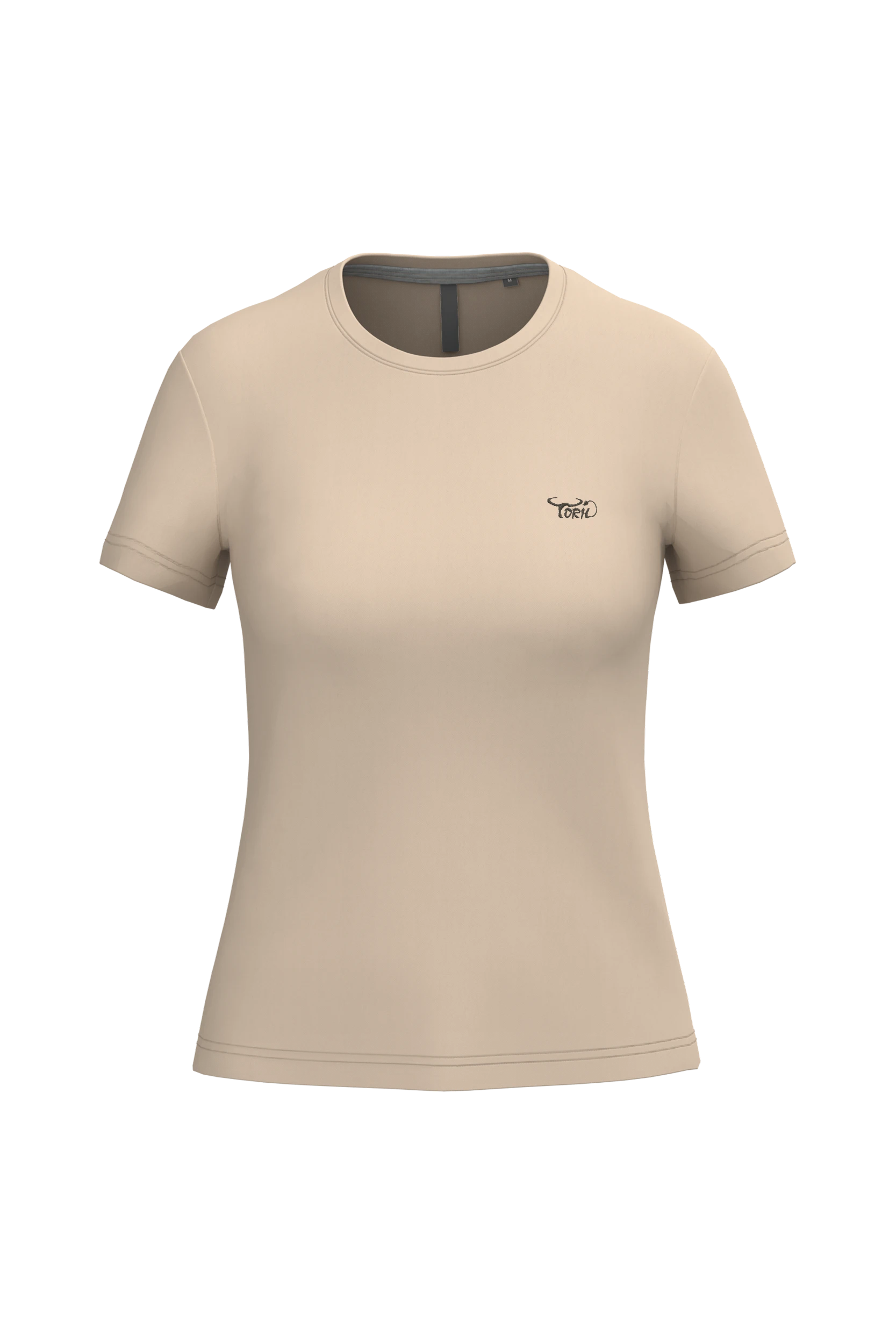 T-shirt col rond manches courtes sable