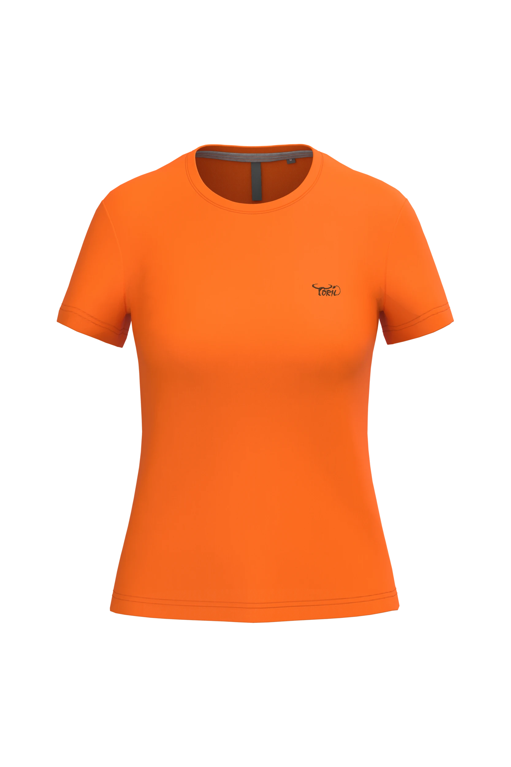 T-shirt col rond manches courtes orange