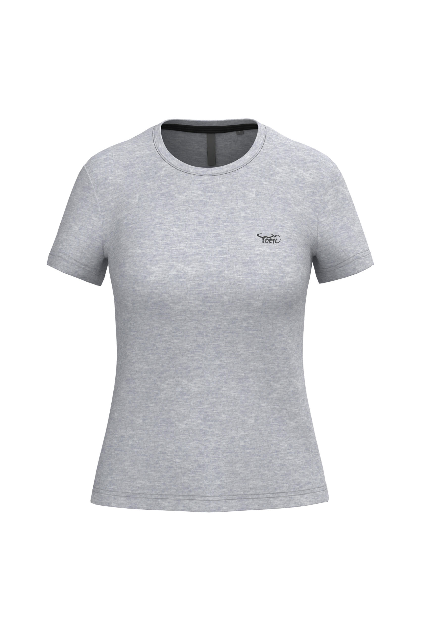 T-shirt col rond manches courtes gris