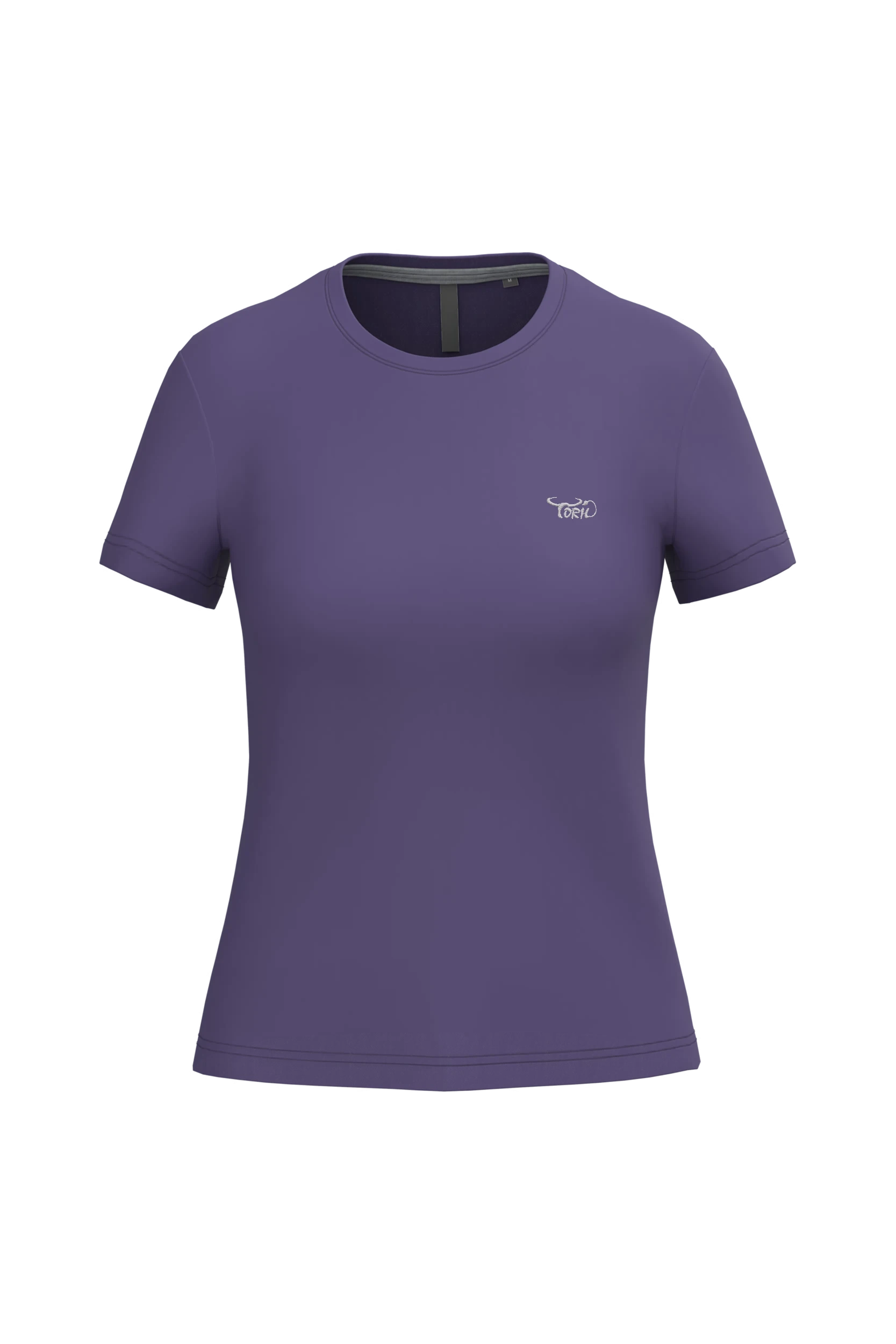 T-shirt col rond manches courtes violet