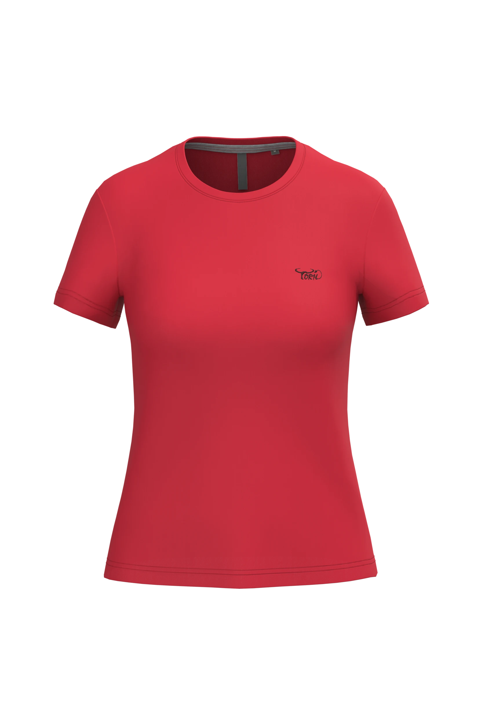 T-shirt col rond manches courtes rouge