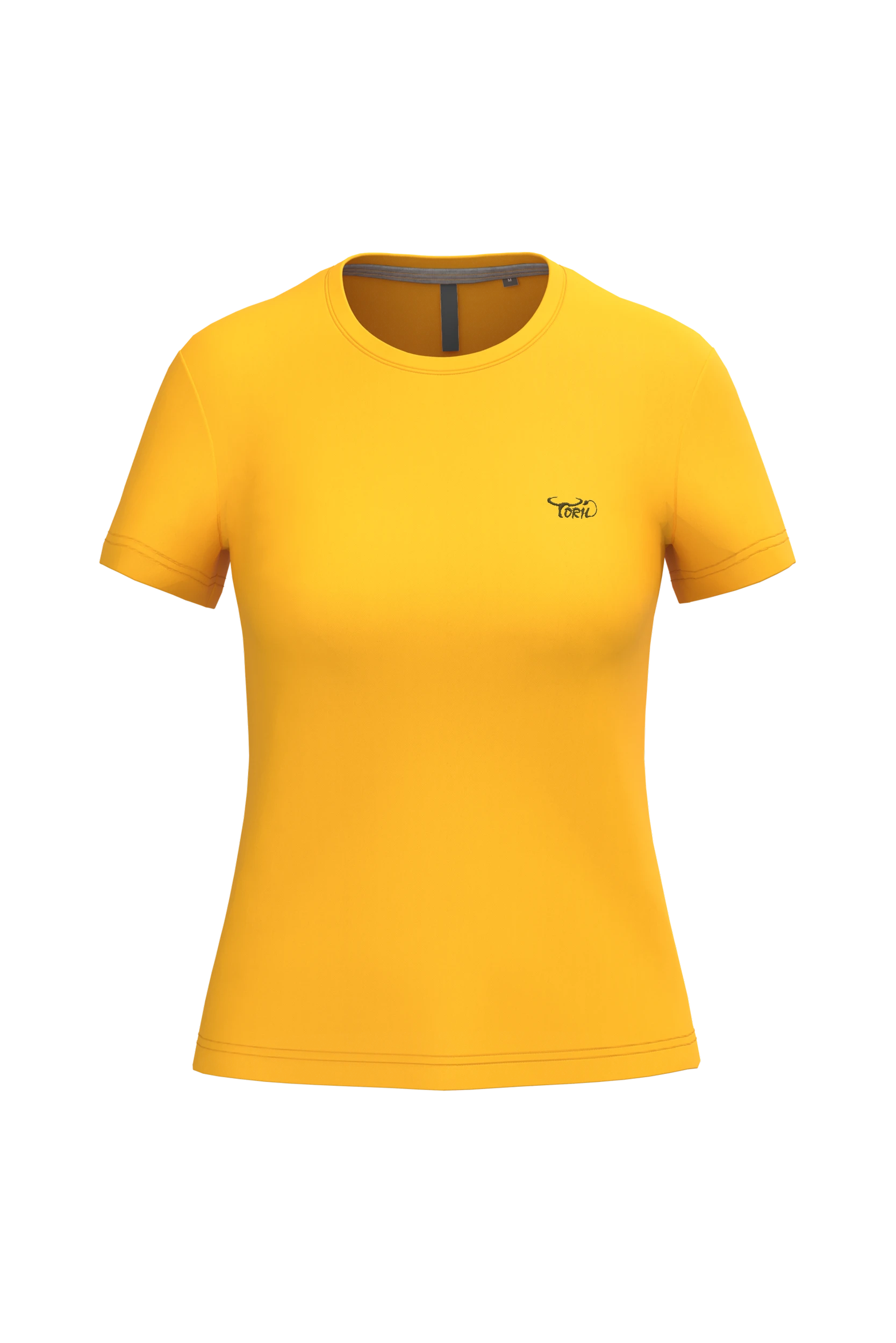 T-shirt col rond manches courtes jaune