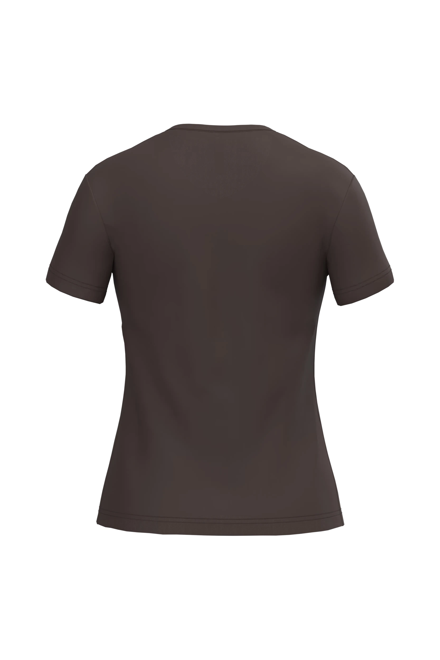 T-shirt col V manches courtes chocolat