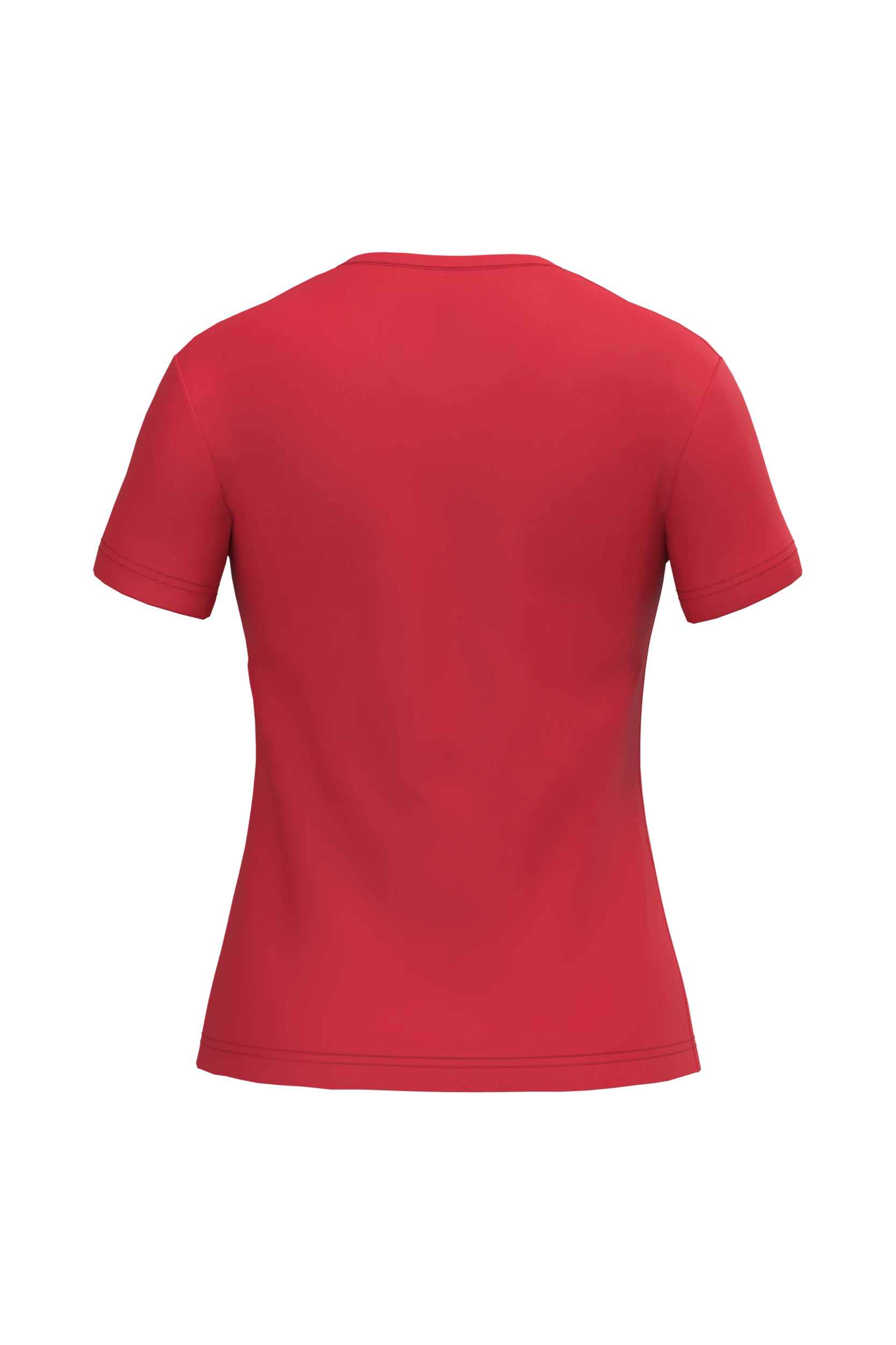 T-shirt col V manches courtes rouge