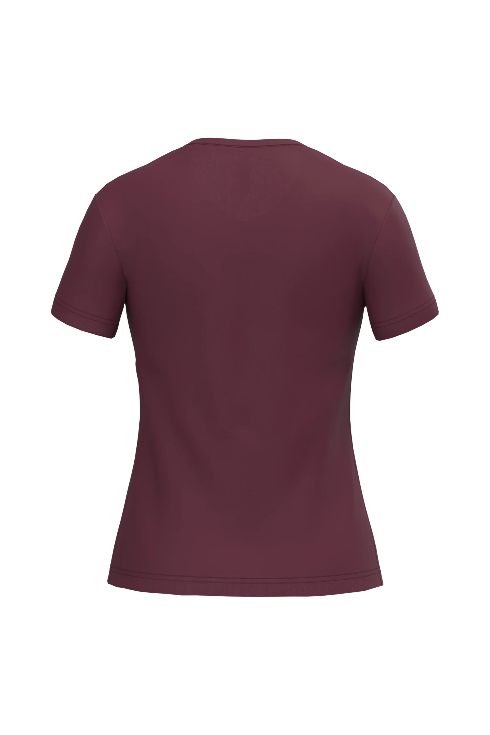 T-shirt col V manches courtes bordeaux