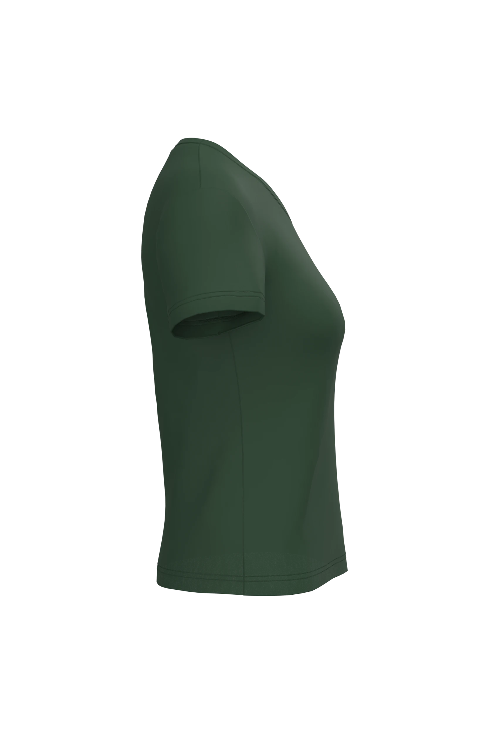 T-shirt col V manches courtes vert forêt