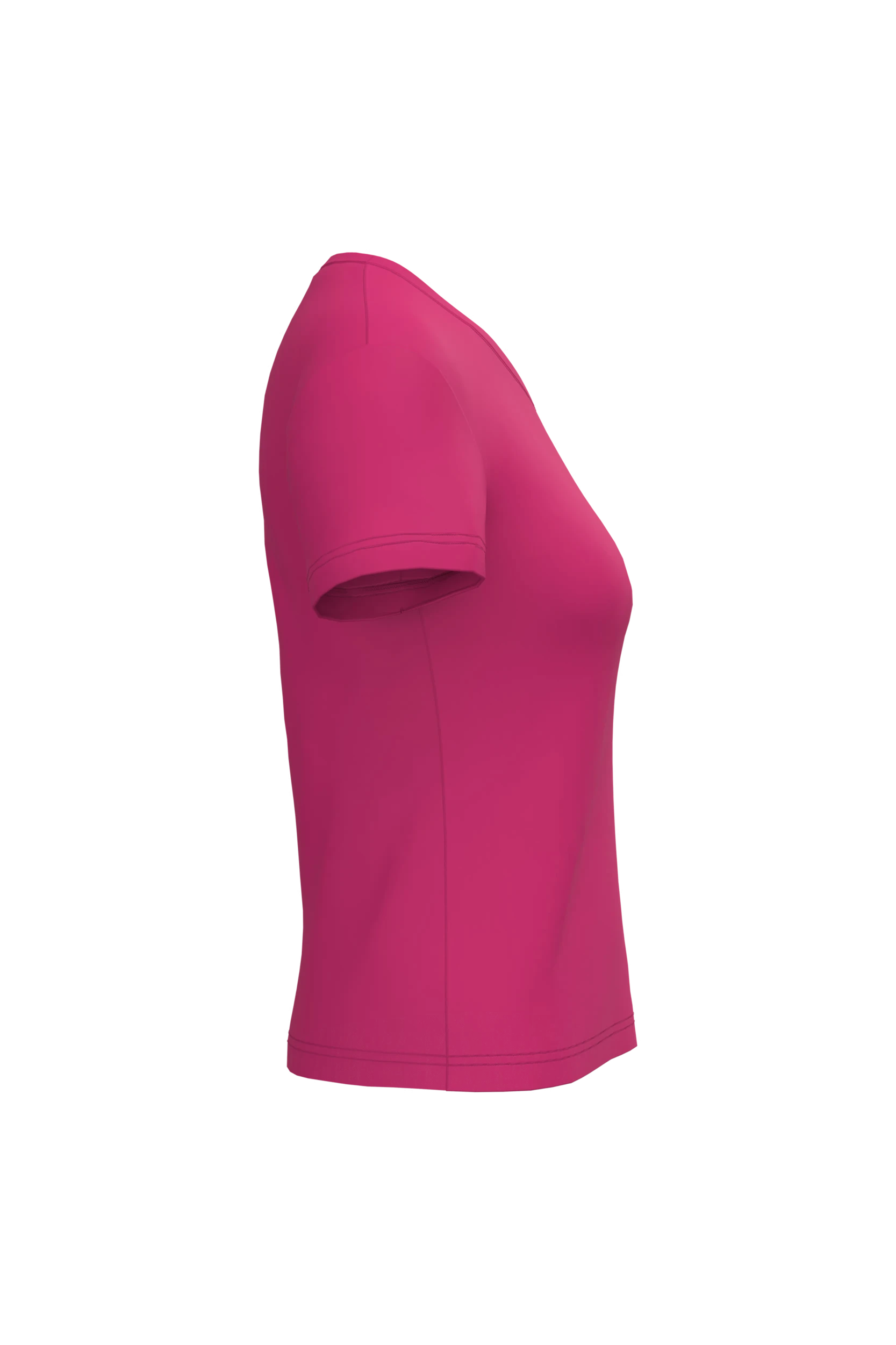 T-shirt col V manches courtes fuchsia