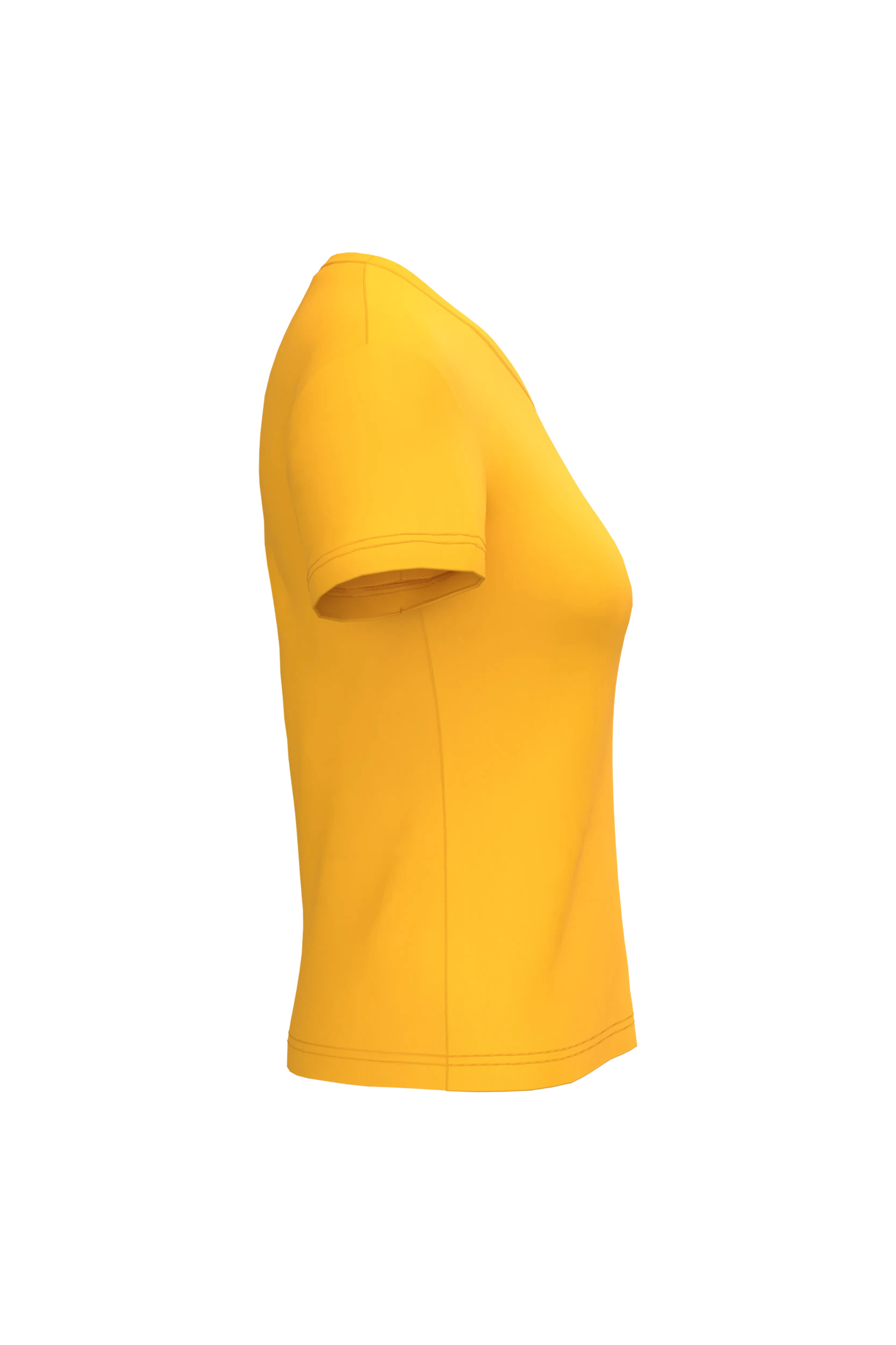 T-shirt col V manches courtes jaune