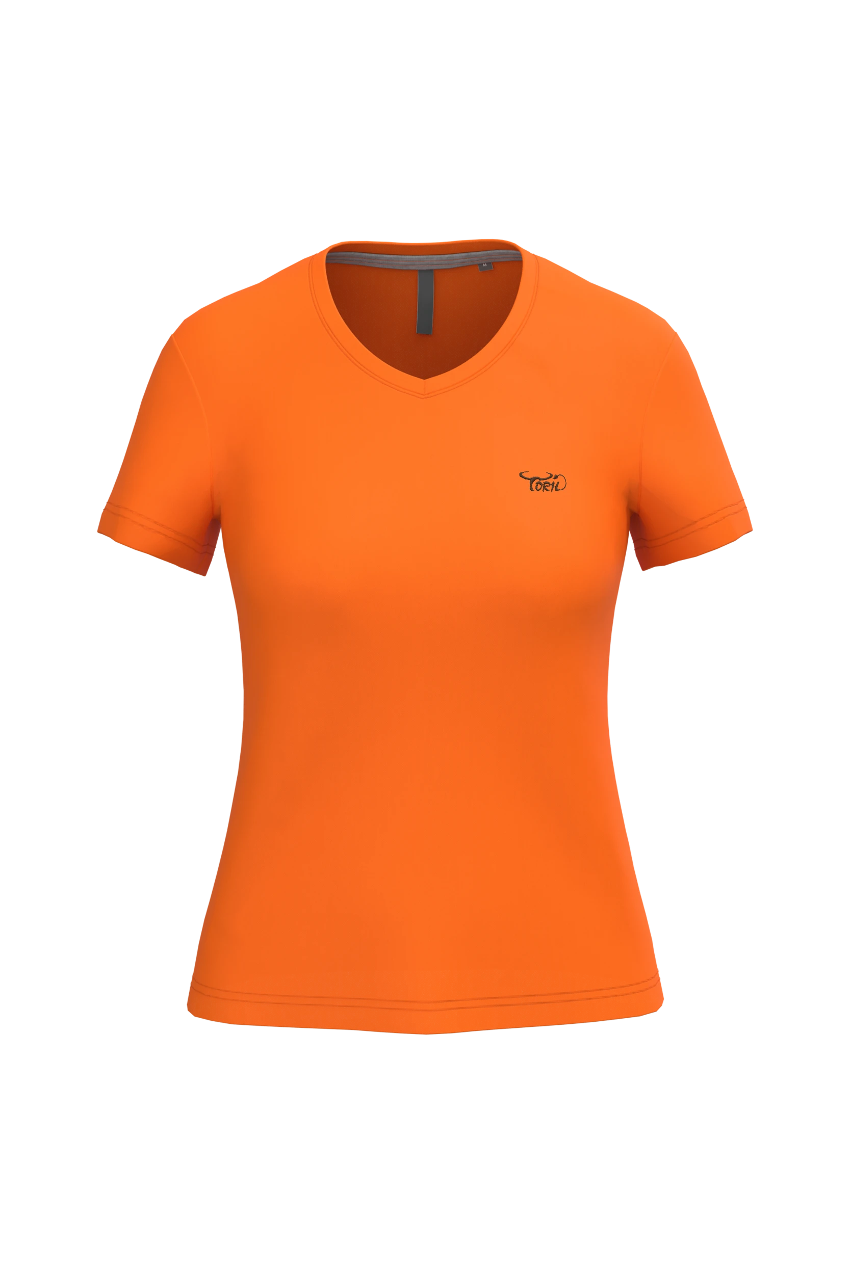 T-shirt col V manches courtes orange