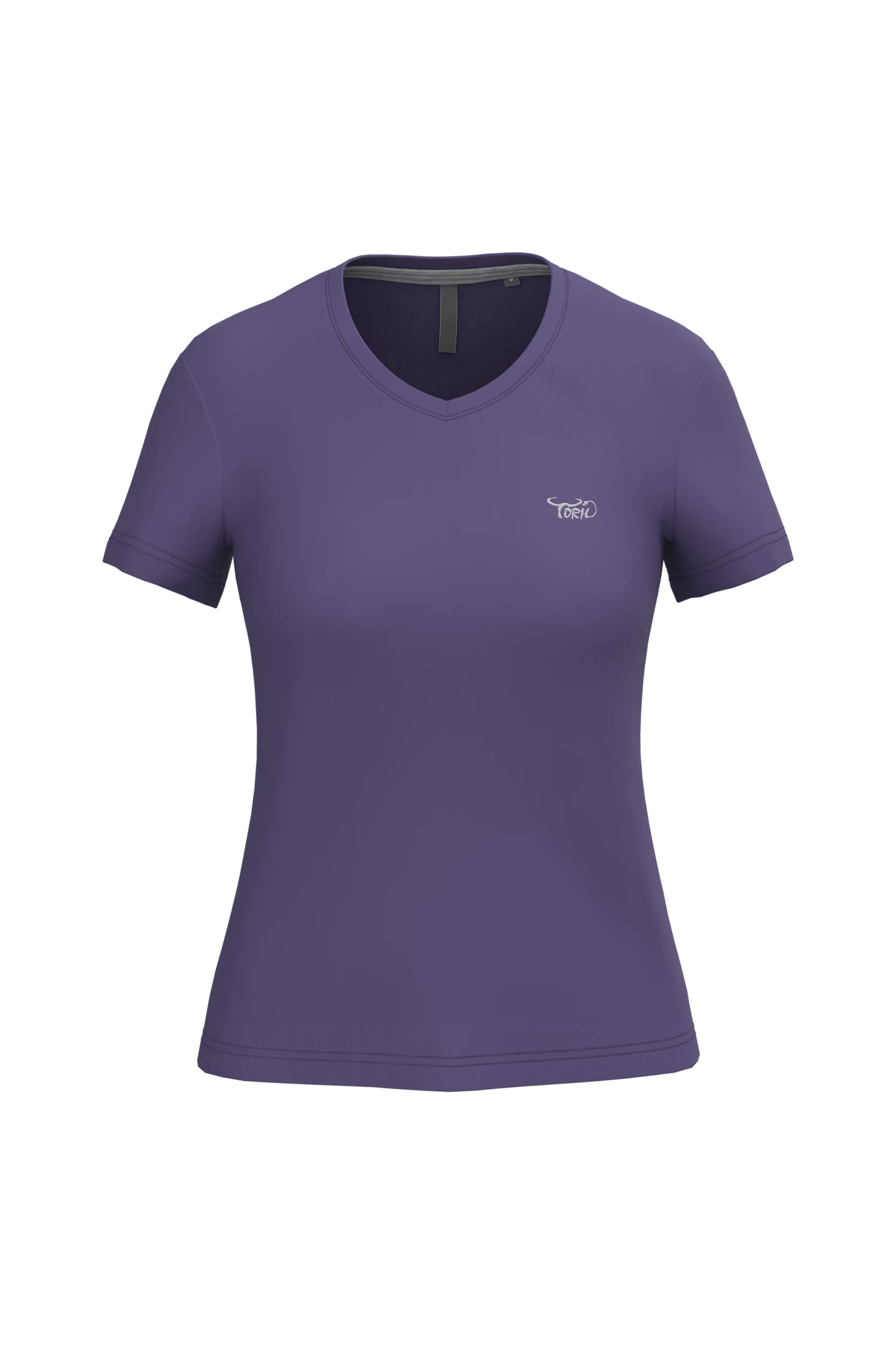 T-shirt col V manches courtes violet