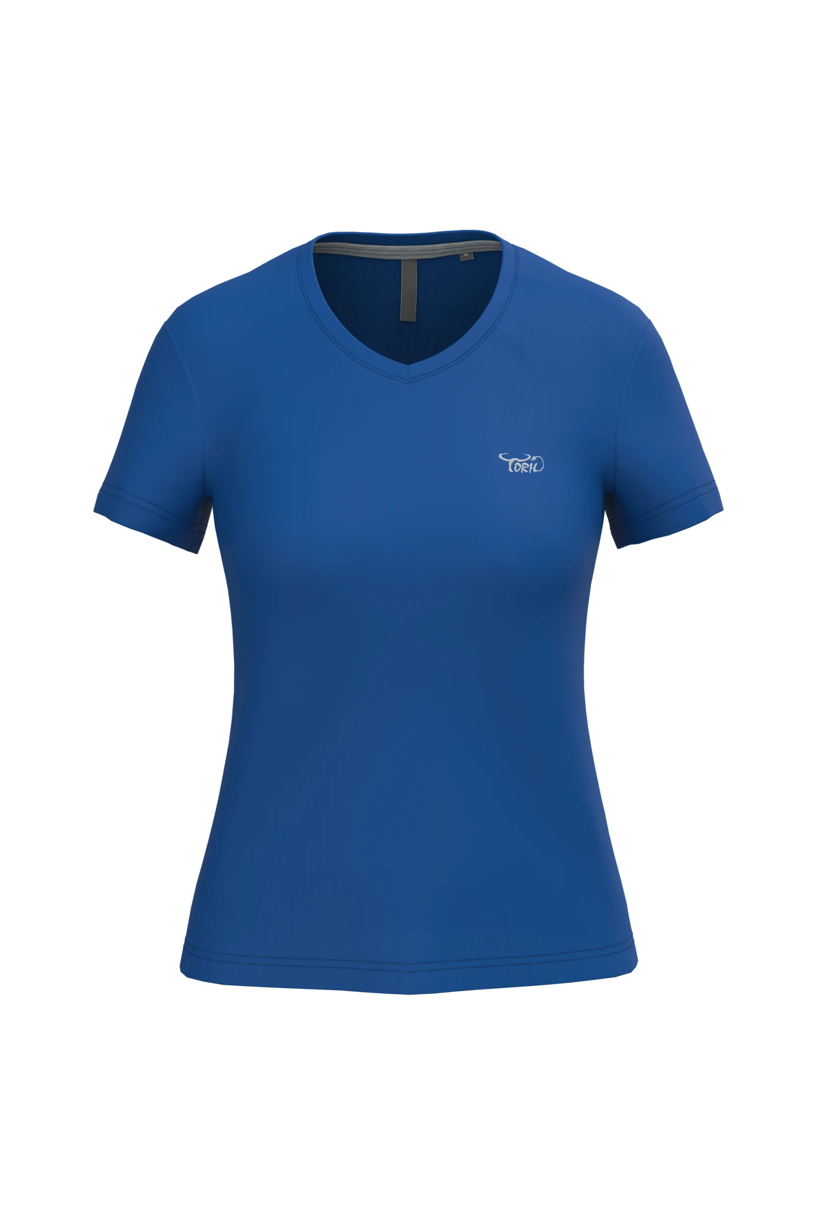 T-shirt col V manches courtes bleu