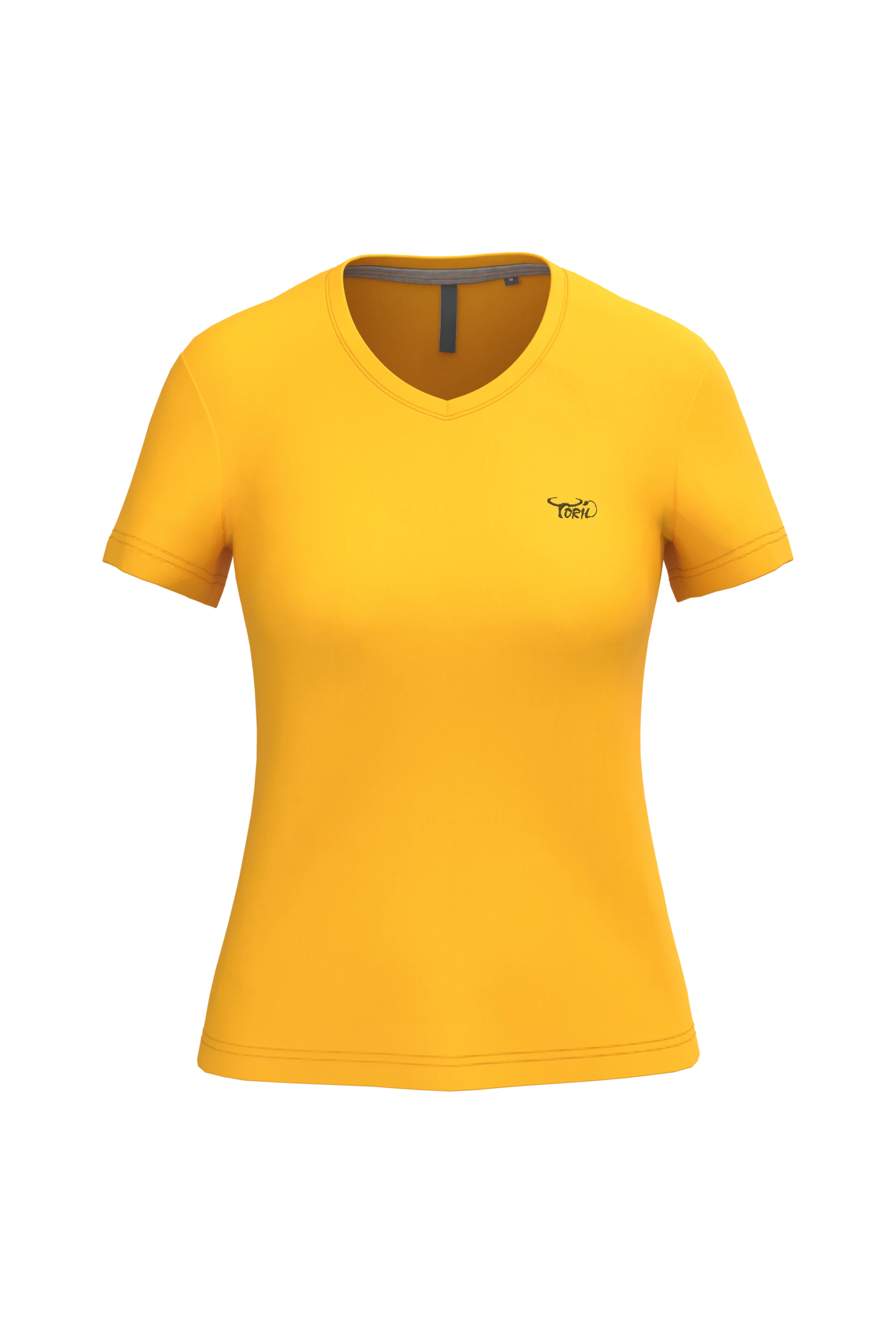 T-shirt col V manches courtes jaune