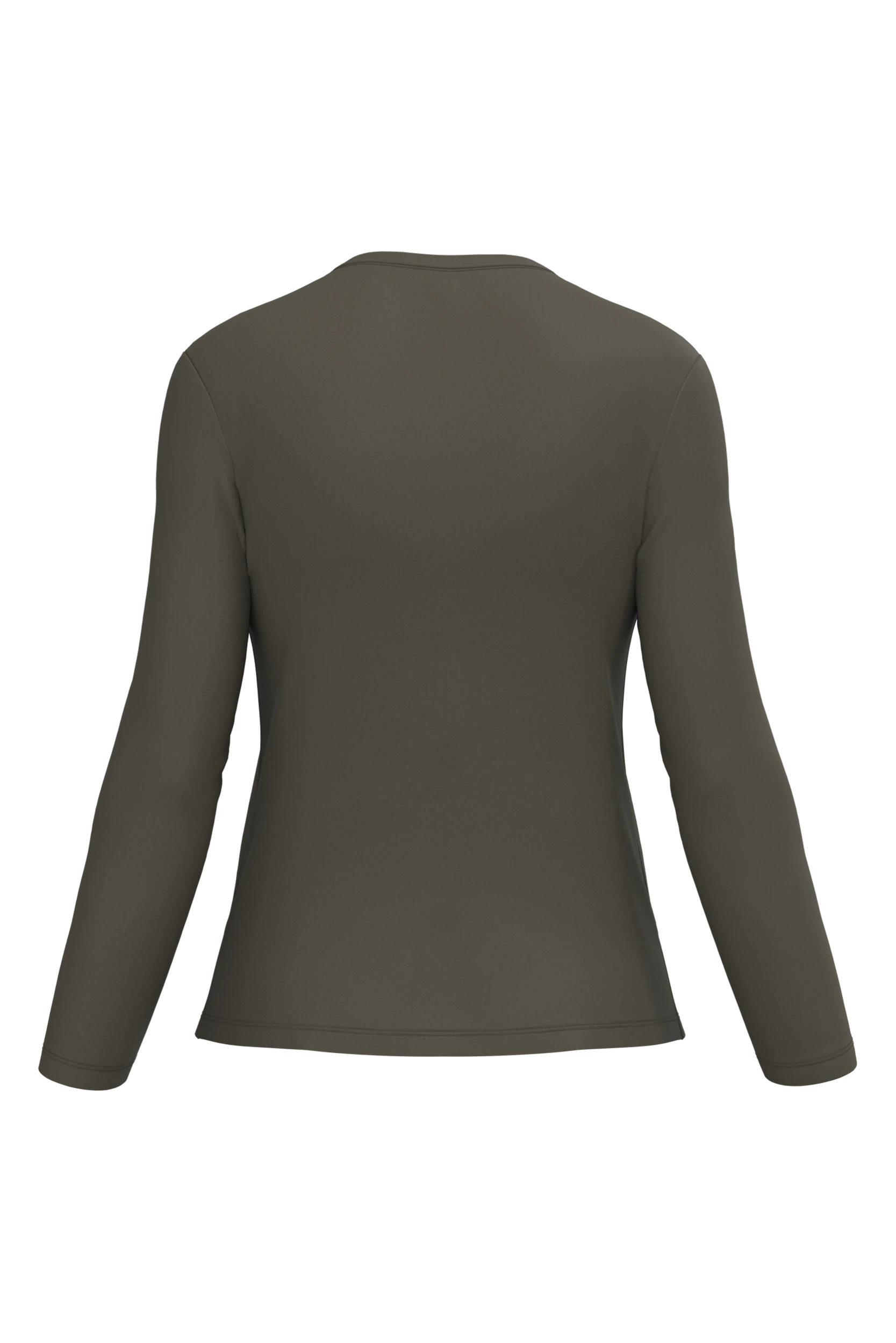 T-shirt col V manches longues kaki