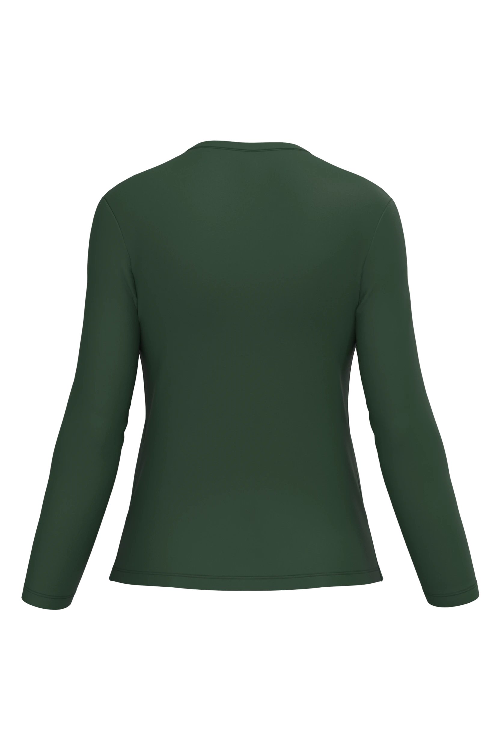 T-shirt col V manches longues vert forêt