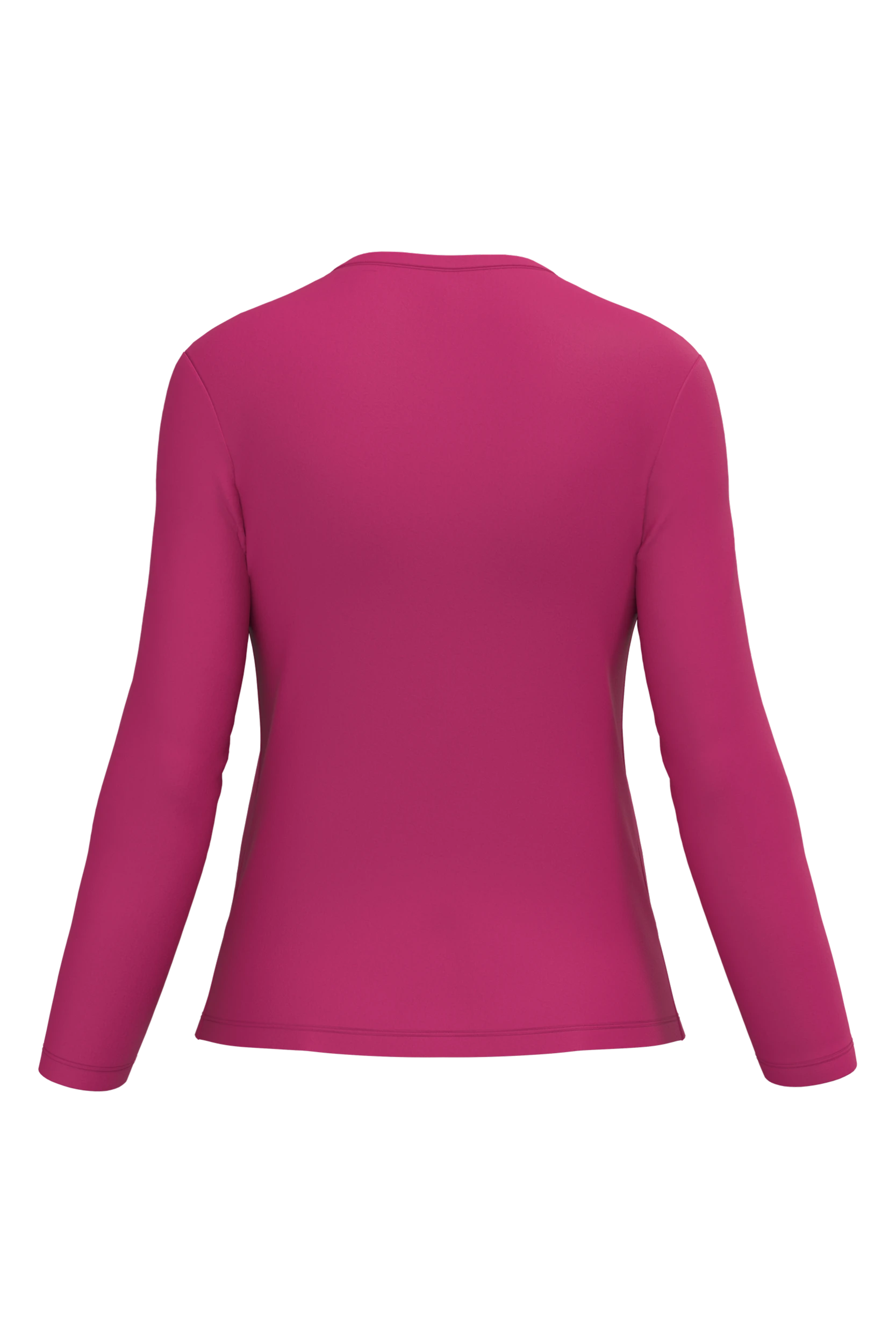 T-shirt col V manches longues fuchsia