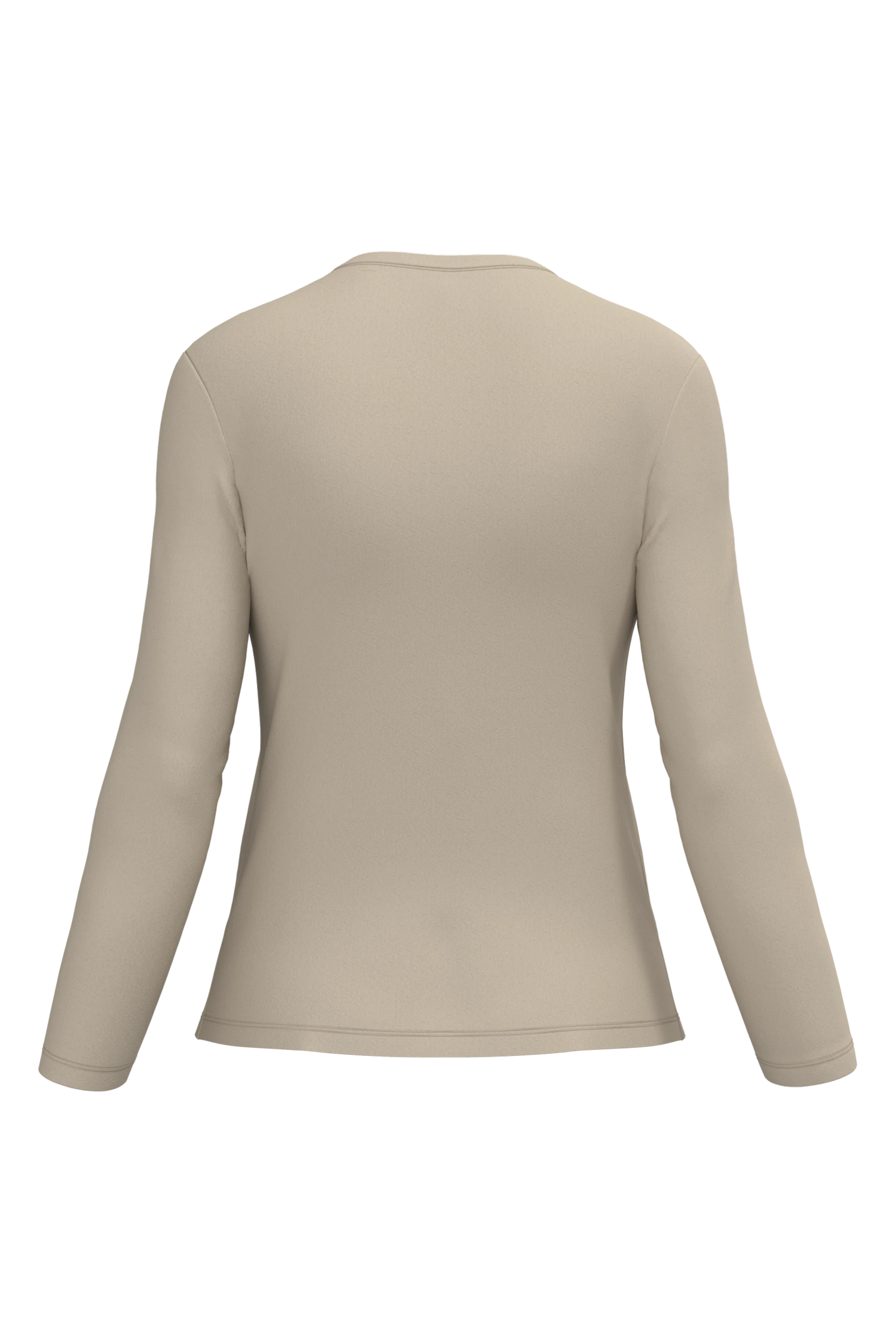 T-shirt col V manches longues sable