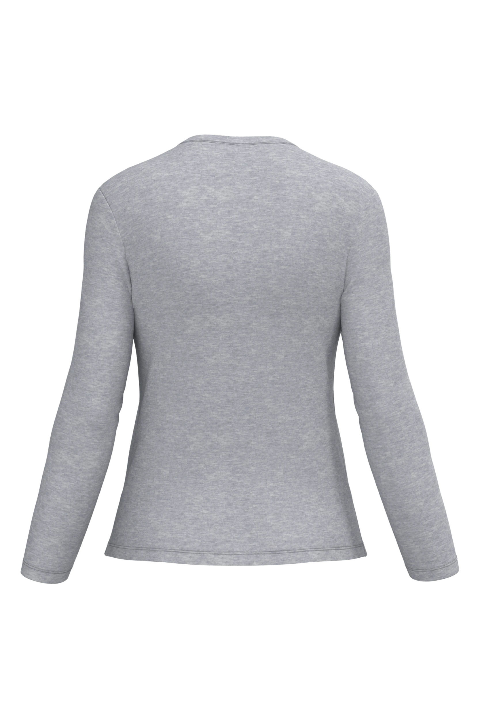 T-shirt col V manches longues gris